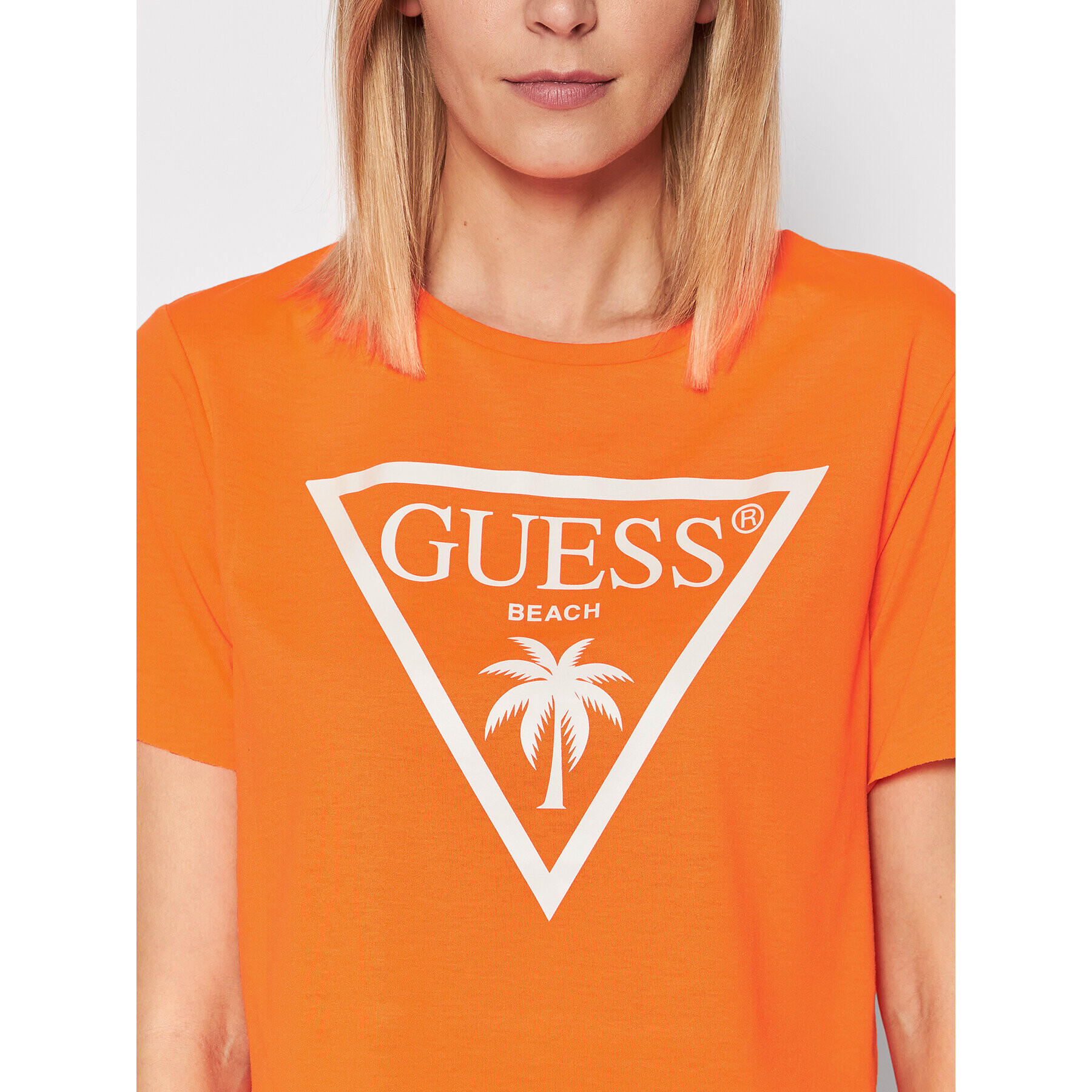 Guess T-Shirt E02I01 KB9I0 Oranžová Regular Fit - Pepit.cz