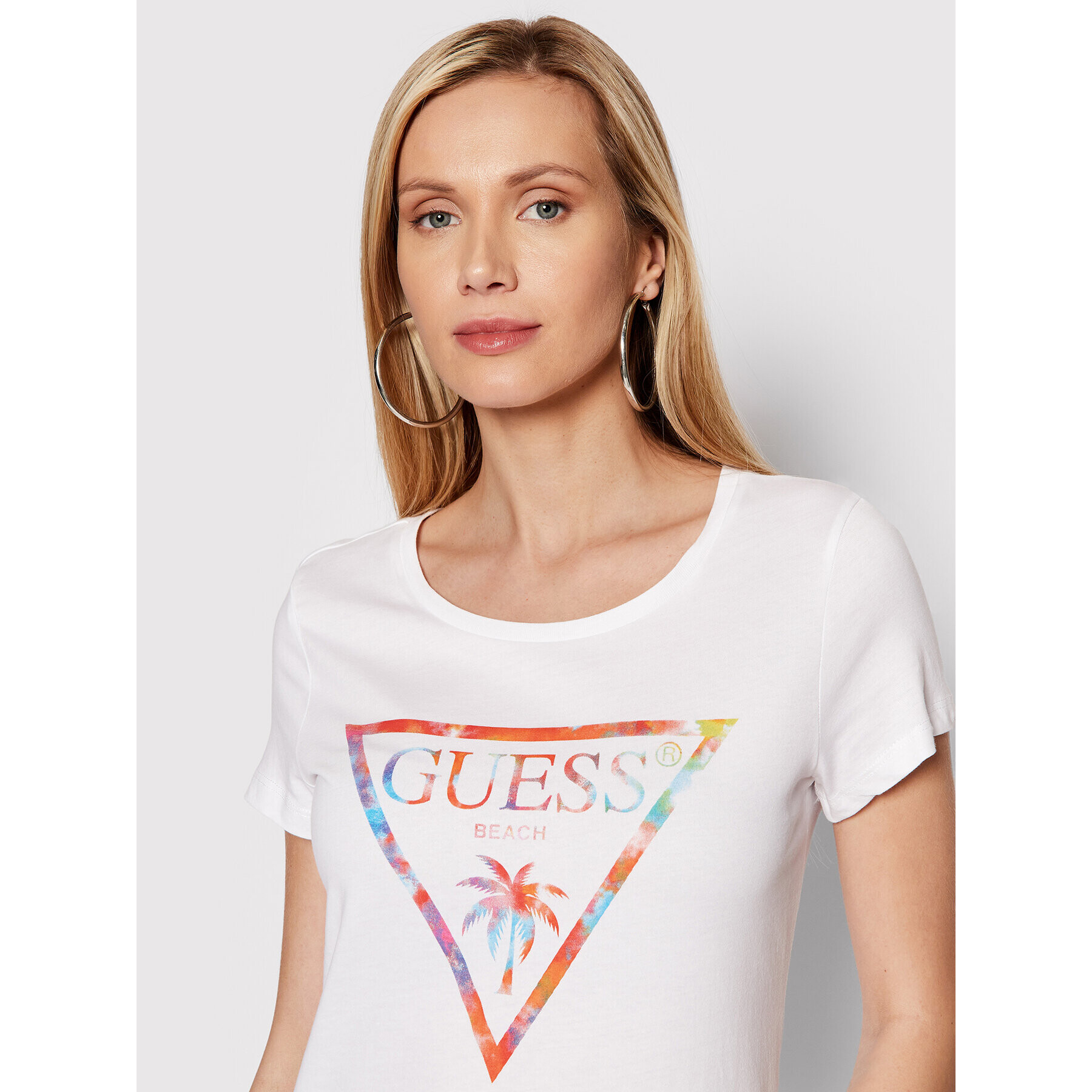 Guess T-Shirt E2GI02 K8FY0 Bílá Regular Fit - Pepit.cz