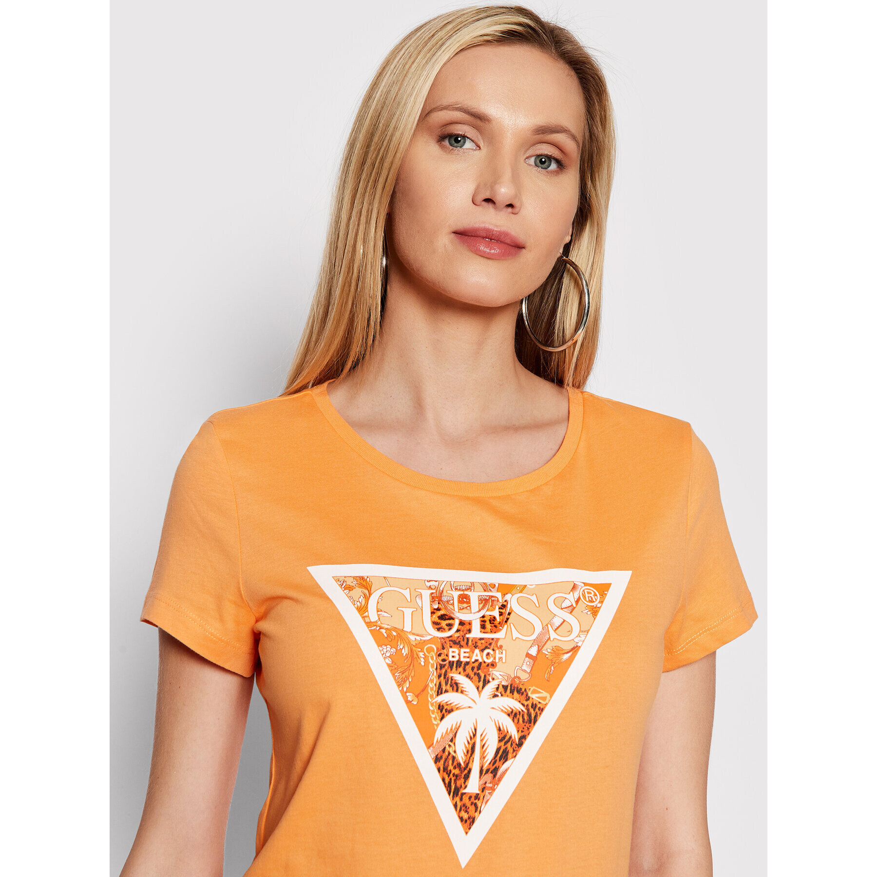 Guess T-Shirt E2GI02 K8FY0 Oranžová Regular Fit - Pepit.cz