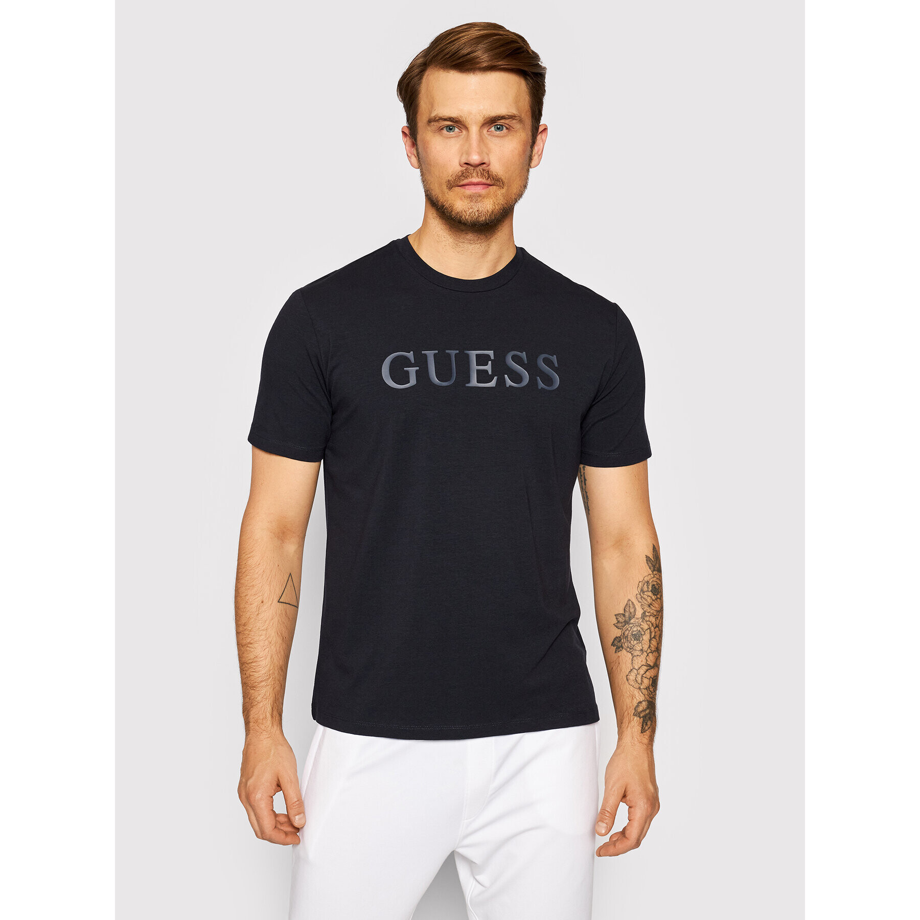 Guess T-Shirt Eco Alphy U1YA00 JR06K Tmavomodrá Regular Fit - Pepit.cz