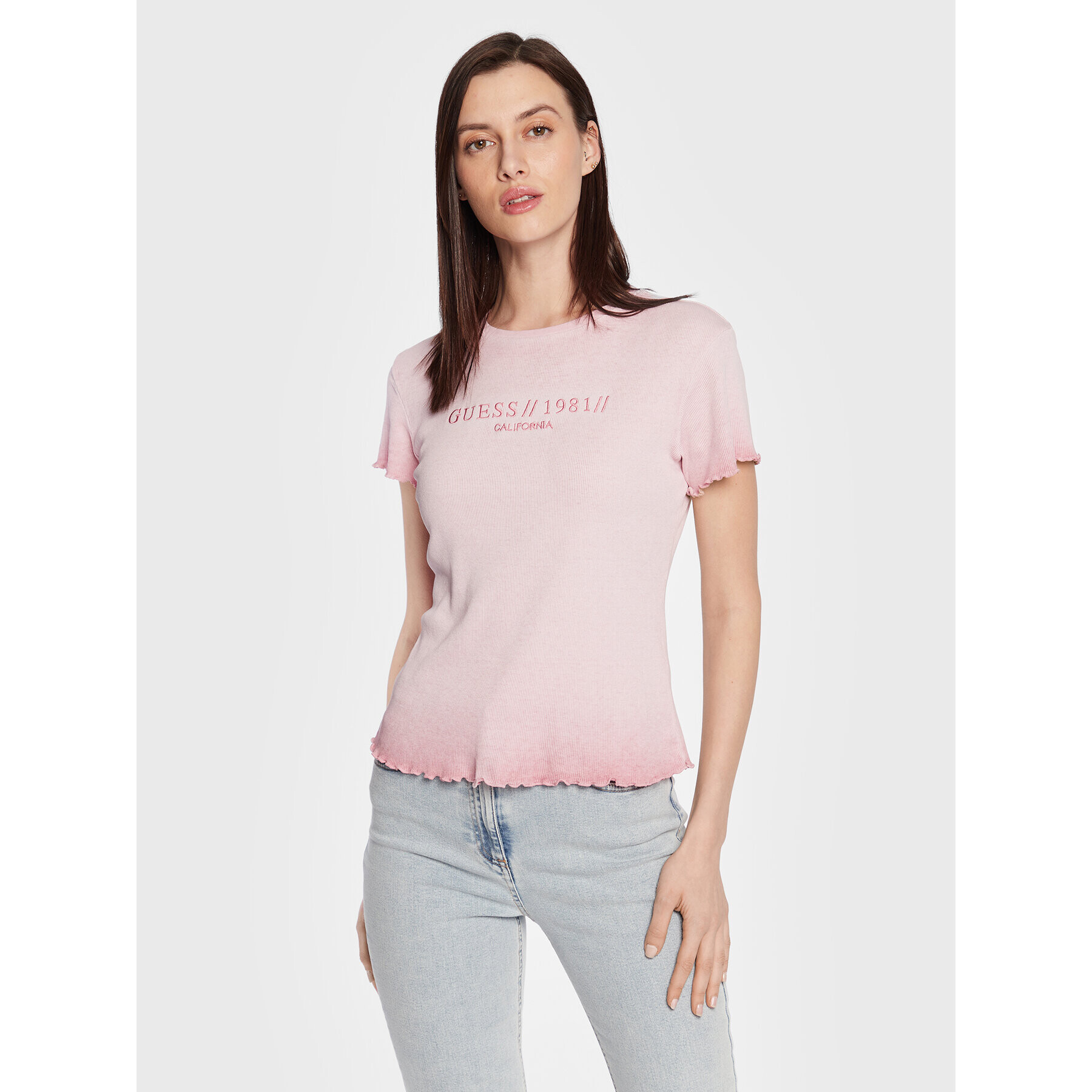 Guess T-Shirt Edurne W2GI10 K1814 Růžová Regular Fit - Pepit.cz