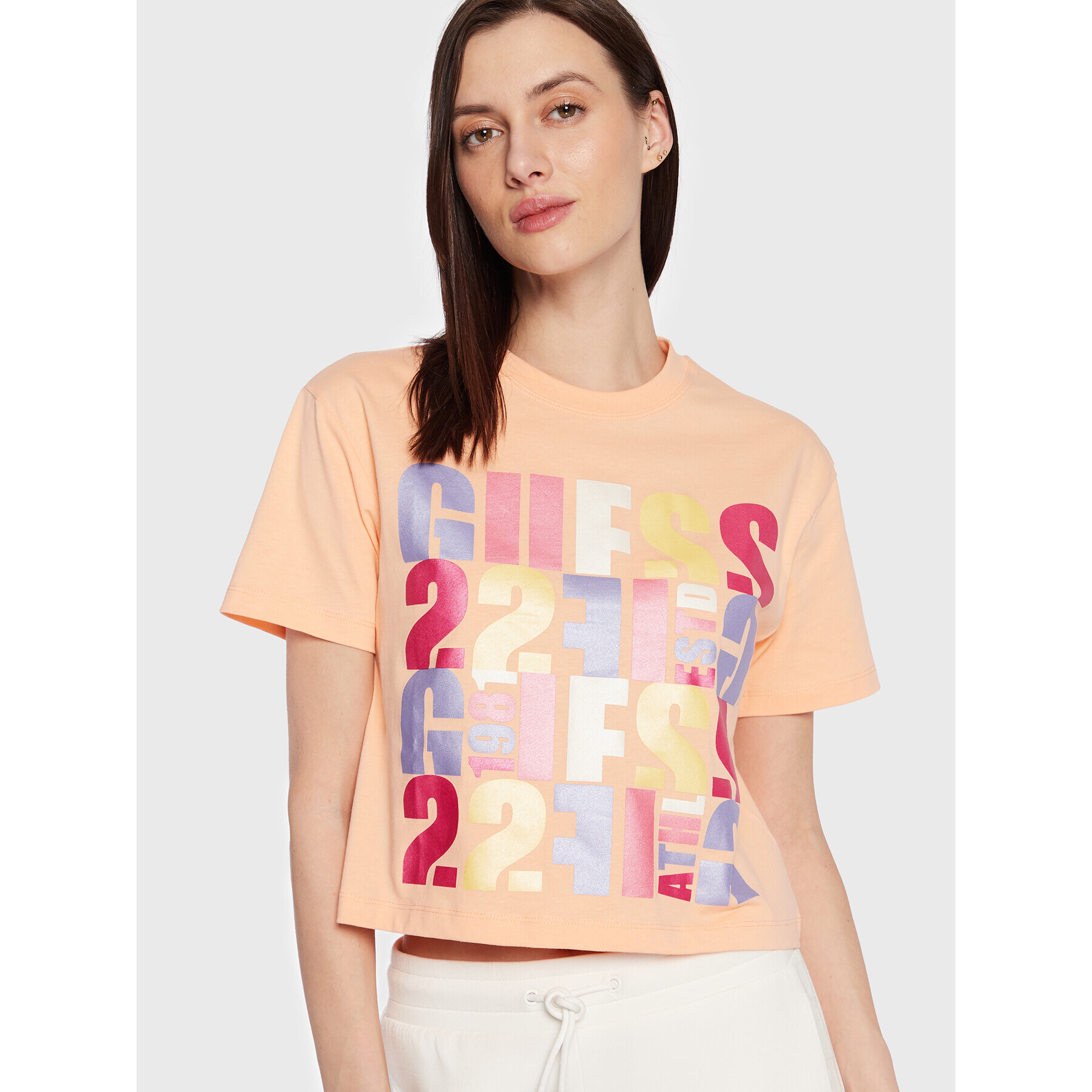 Guess T-Shirt Edwina V3GI08 I3Z14 Oranžová Regular Fit - Pepit.cz