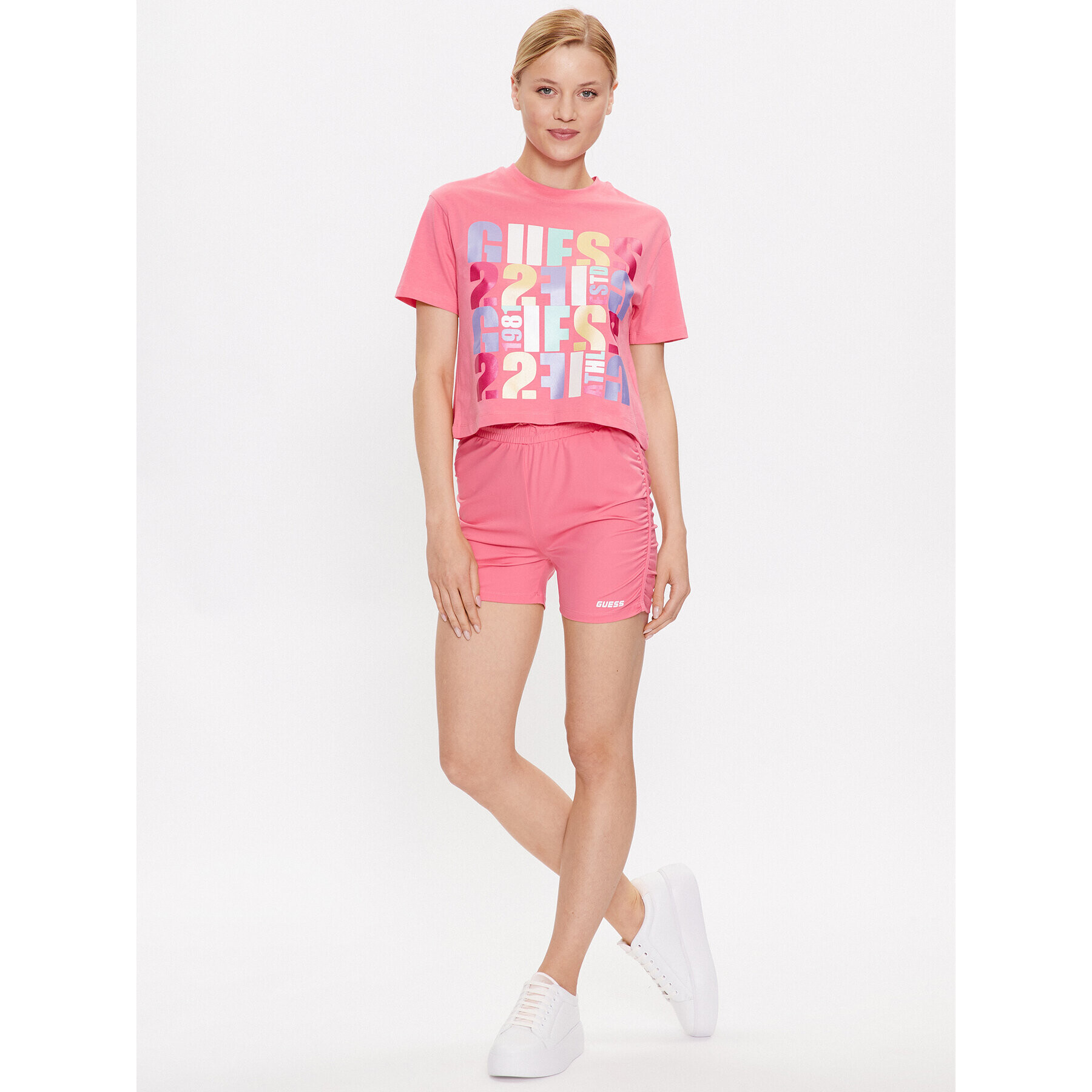 Guess T-Shirt Edwina V3GI08 I3Z14 Růžová Regular Fit - Pepit.cz