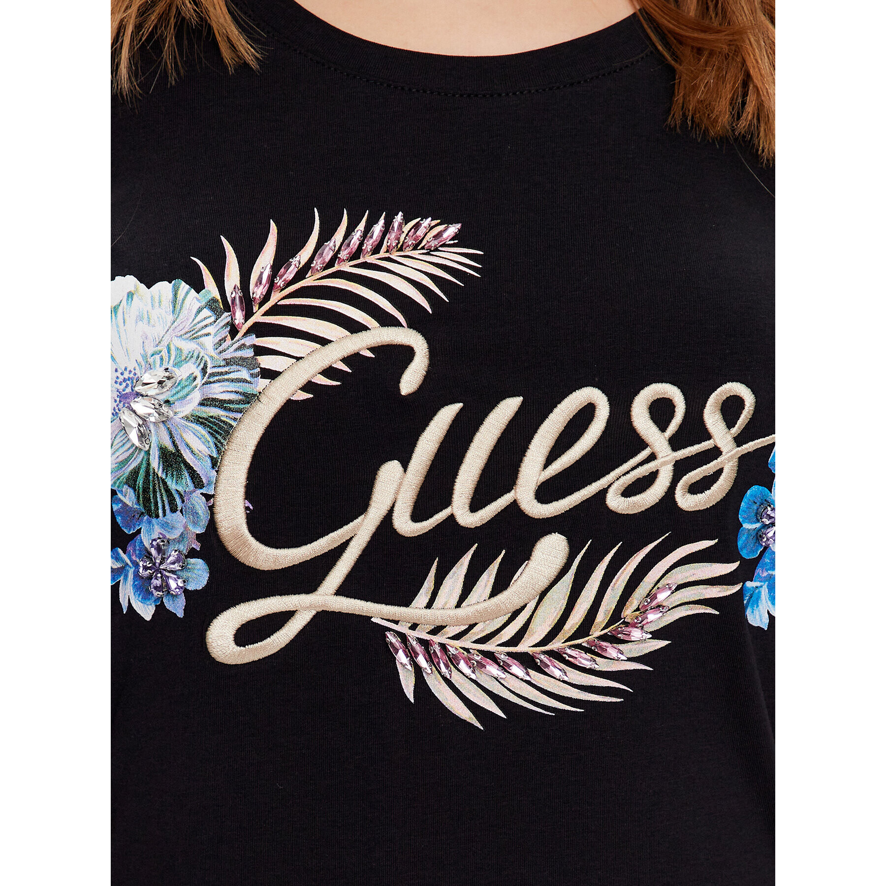 Guess T-Shirt Embellish Logo W3GI40 J1314 Černá Slim Fit - Pepit.cz