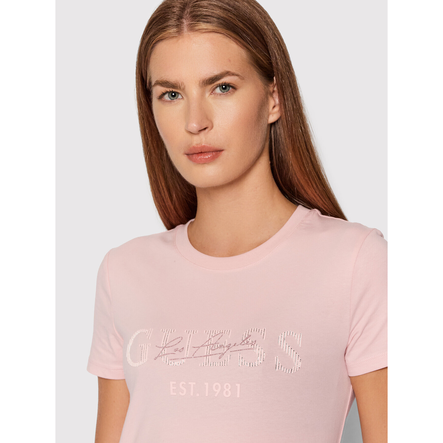 Guess T-Shirt Enara W1BI02 J1311 Růžová Regular Fit - Pepit.cz