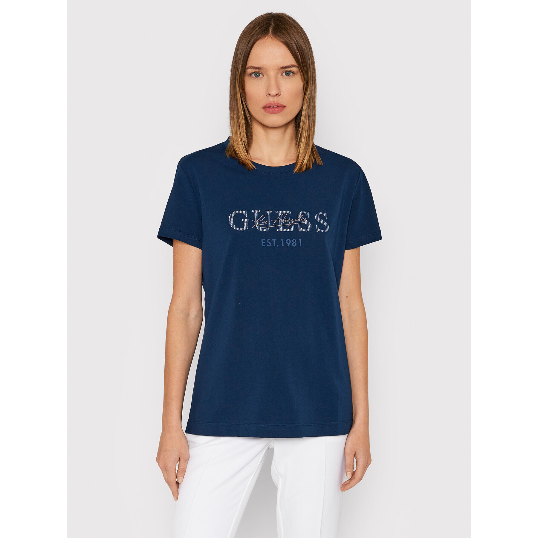 Guess T-Shirt Enara W1BI02 J1311 Tmavomodrá Regular Fit - Pepit.cz