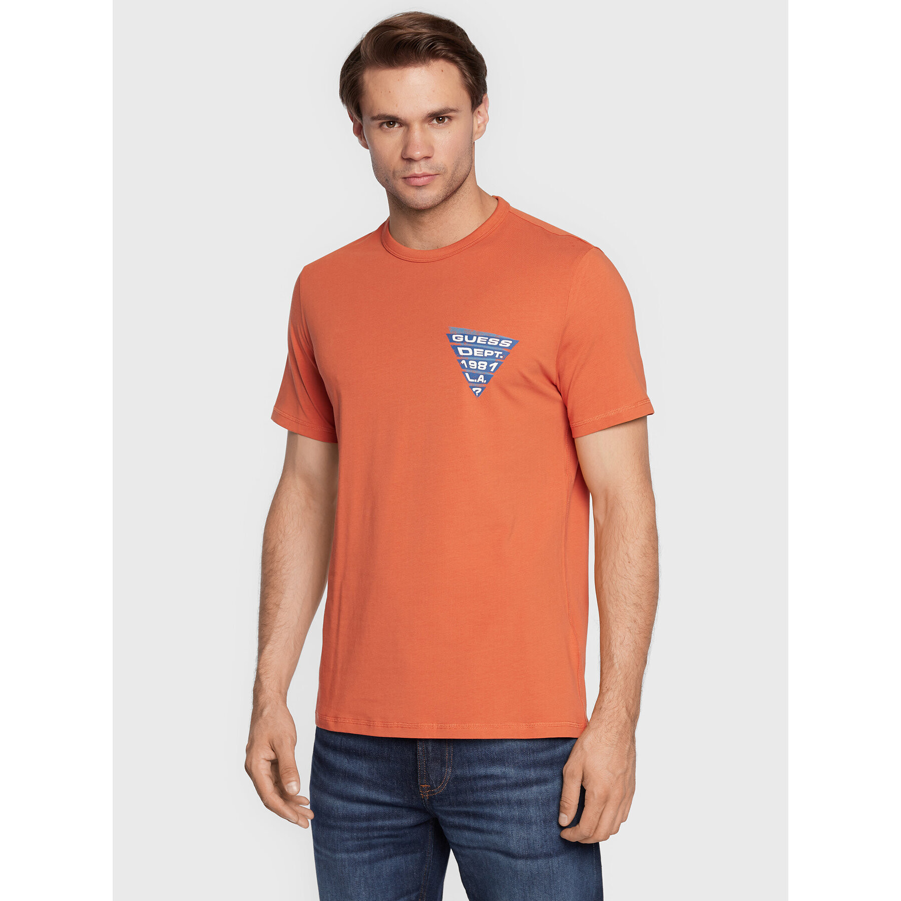 Guess T-Shirt Eskil M2BI26 J1314 Oranžová Slim Fit - Pepit.cz