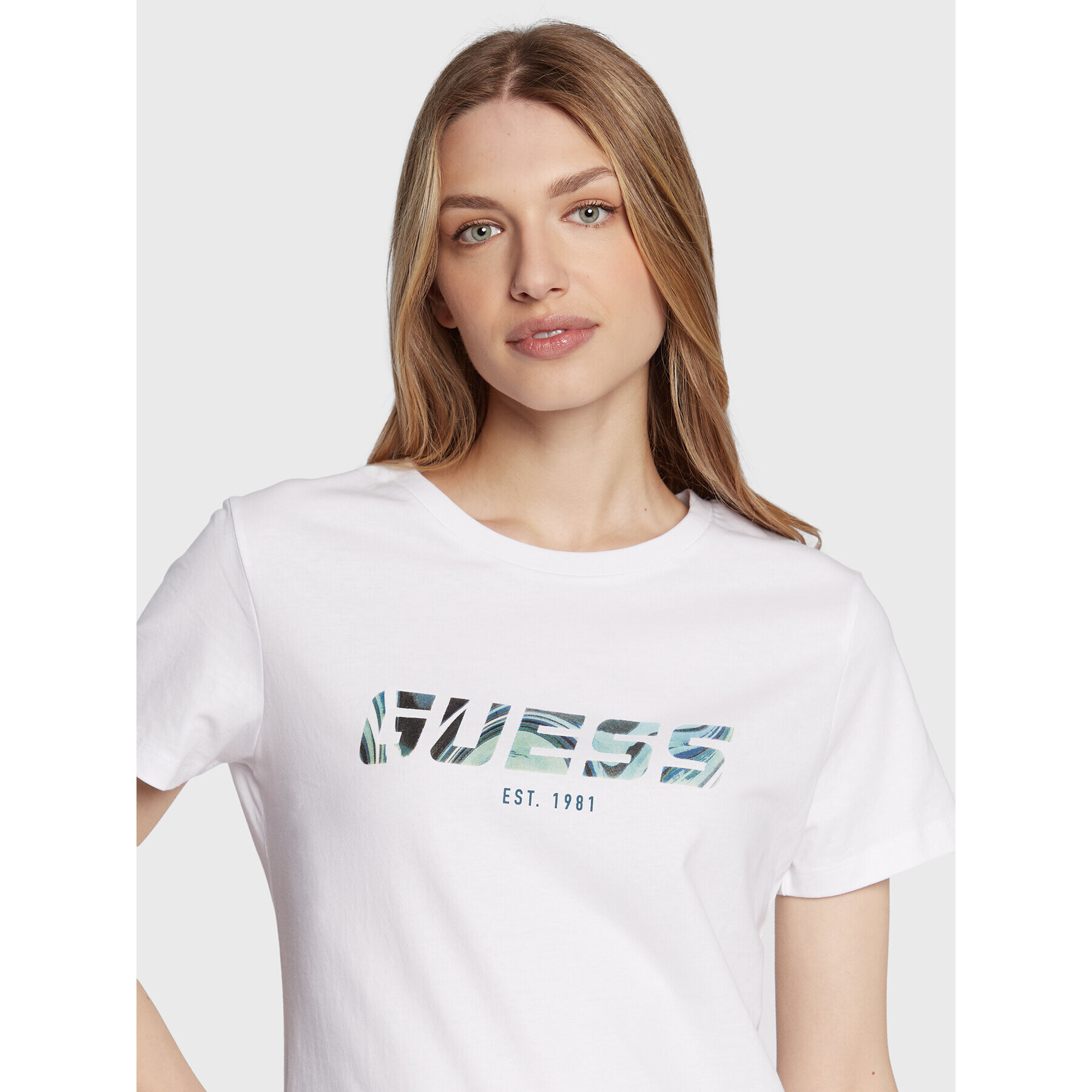 Guess T-Shirt Eulalia V2BI00 I3Z14 Bílá Regular Fit - Pepit.cz