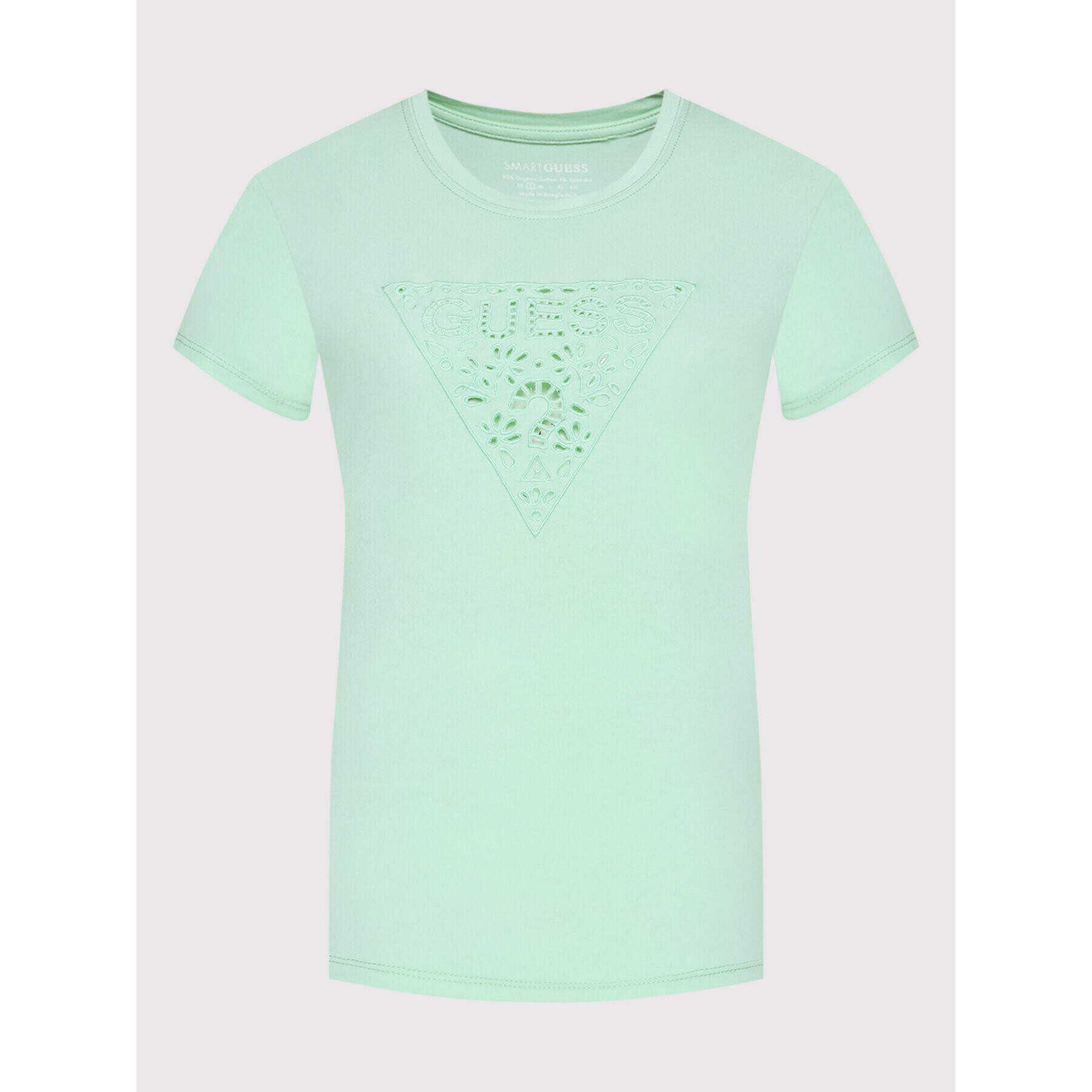 Guess T-Shirt Eyelet W2GI31 KA0Q1 Zelená Regular Fit - Pepit.cz