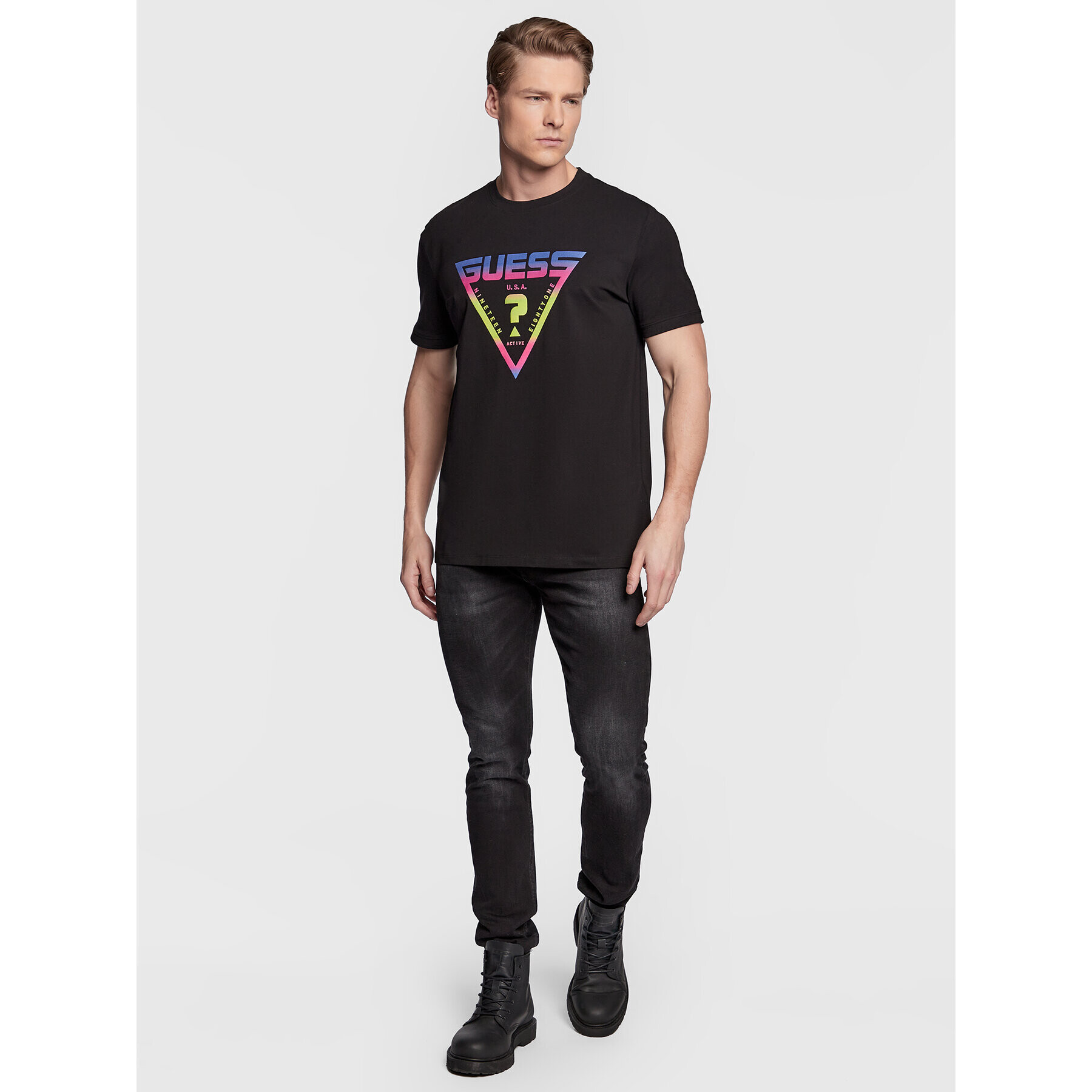 Guess T-Shirt Ezra Z3RI09 J1314 Černá Slim Fit - Pepit.cz