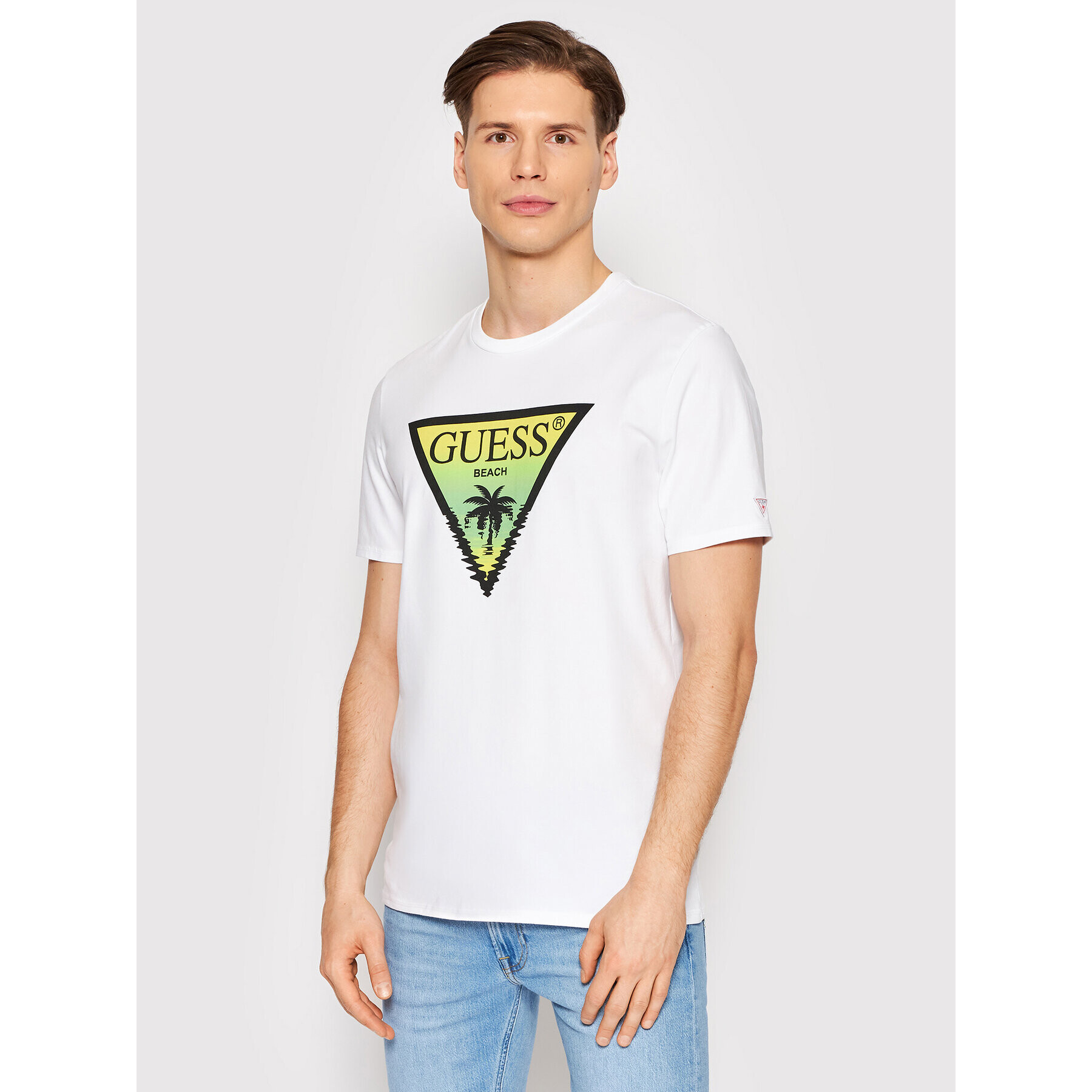 Guess T-Shirt F2GI00 J1311 Bílá Slim Fit - Pepit.cz