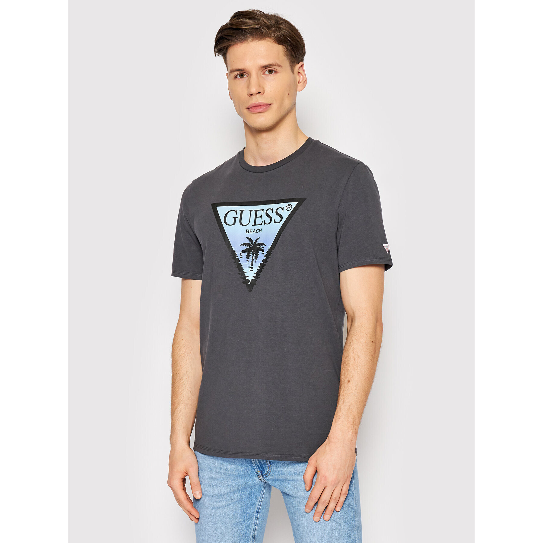 Guess T-Shirt F2GI00 J1311 Šedá Slim Fit - Pepit.cz