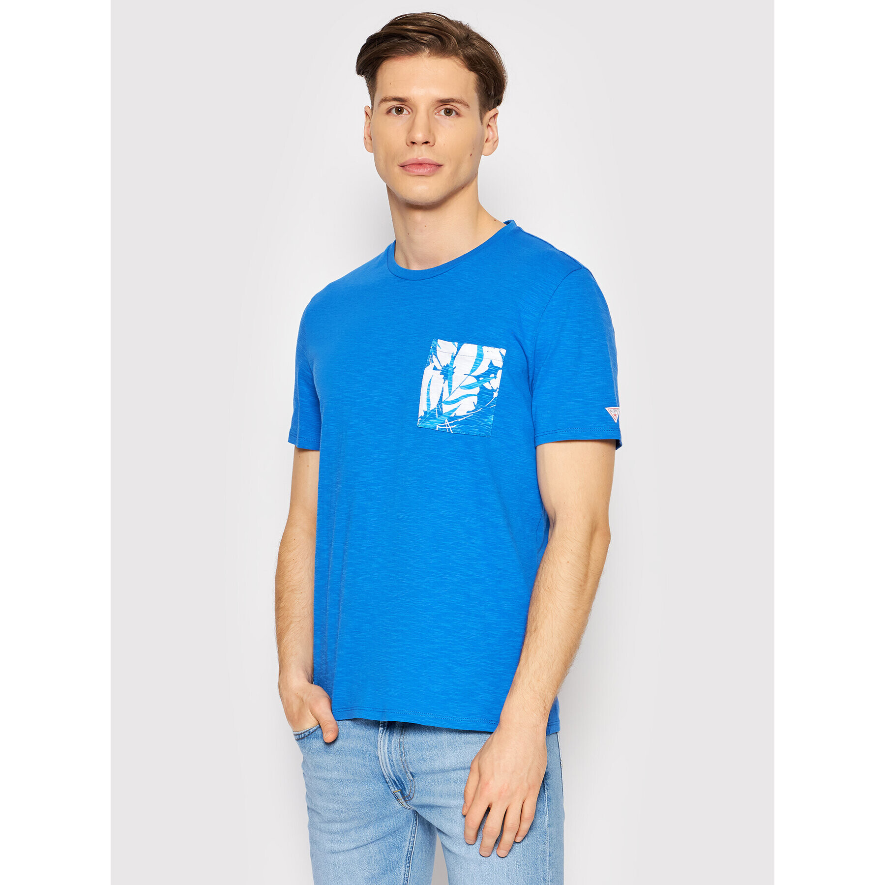 Guess T-Shirt F2GI06 K6XN1 Modrá Regular Fit - Pepit.cz