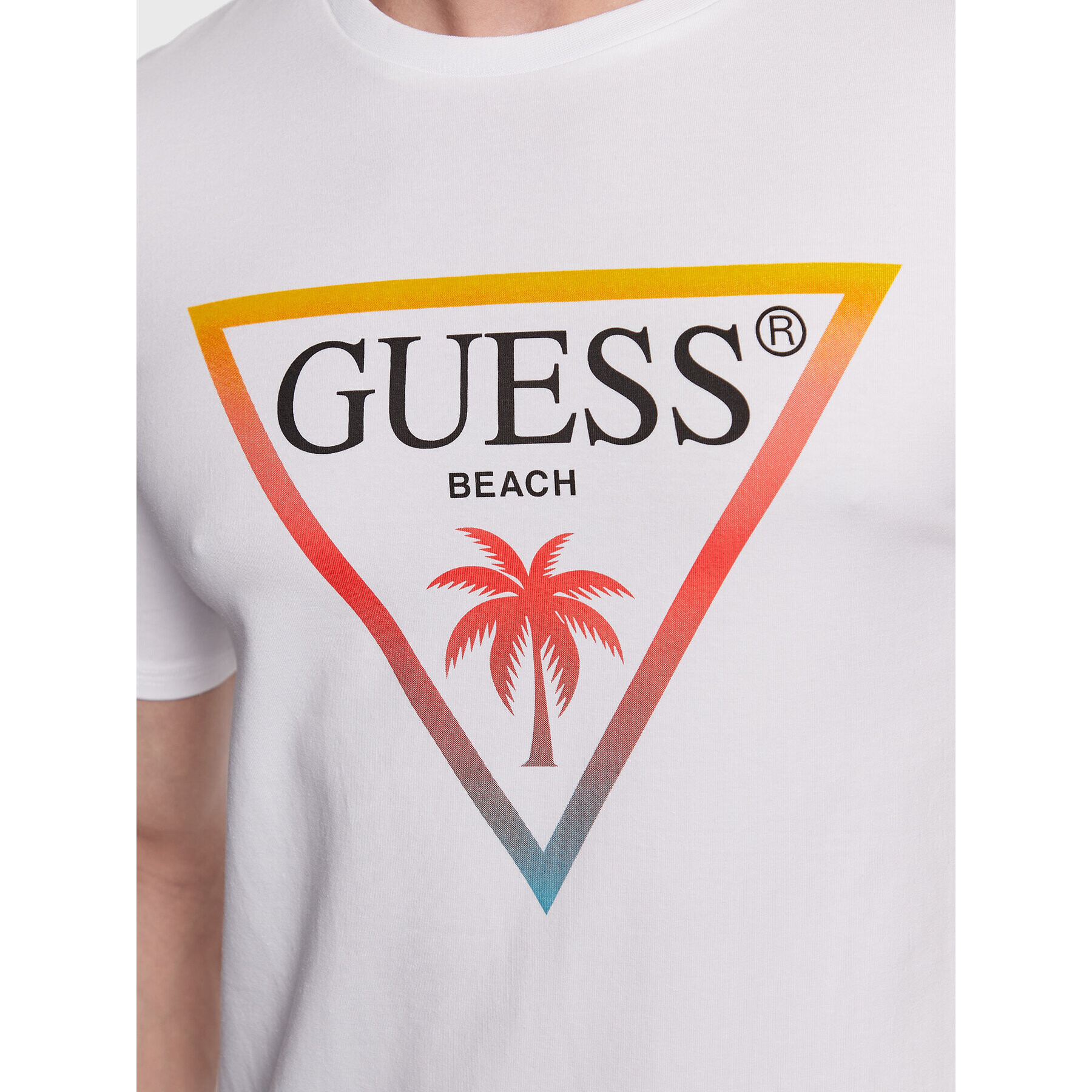 Guess T-Shirt F3GI02 J1314 Bílá Slim Fit - Pepit.cz