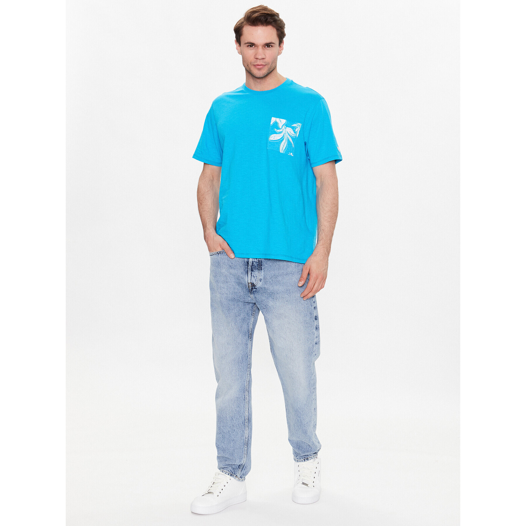 Guess T-Shirt F3GI04 K6XN4 Modrá Regular Fit - Pepit.cz