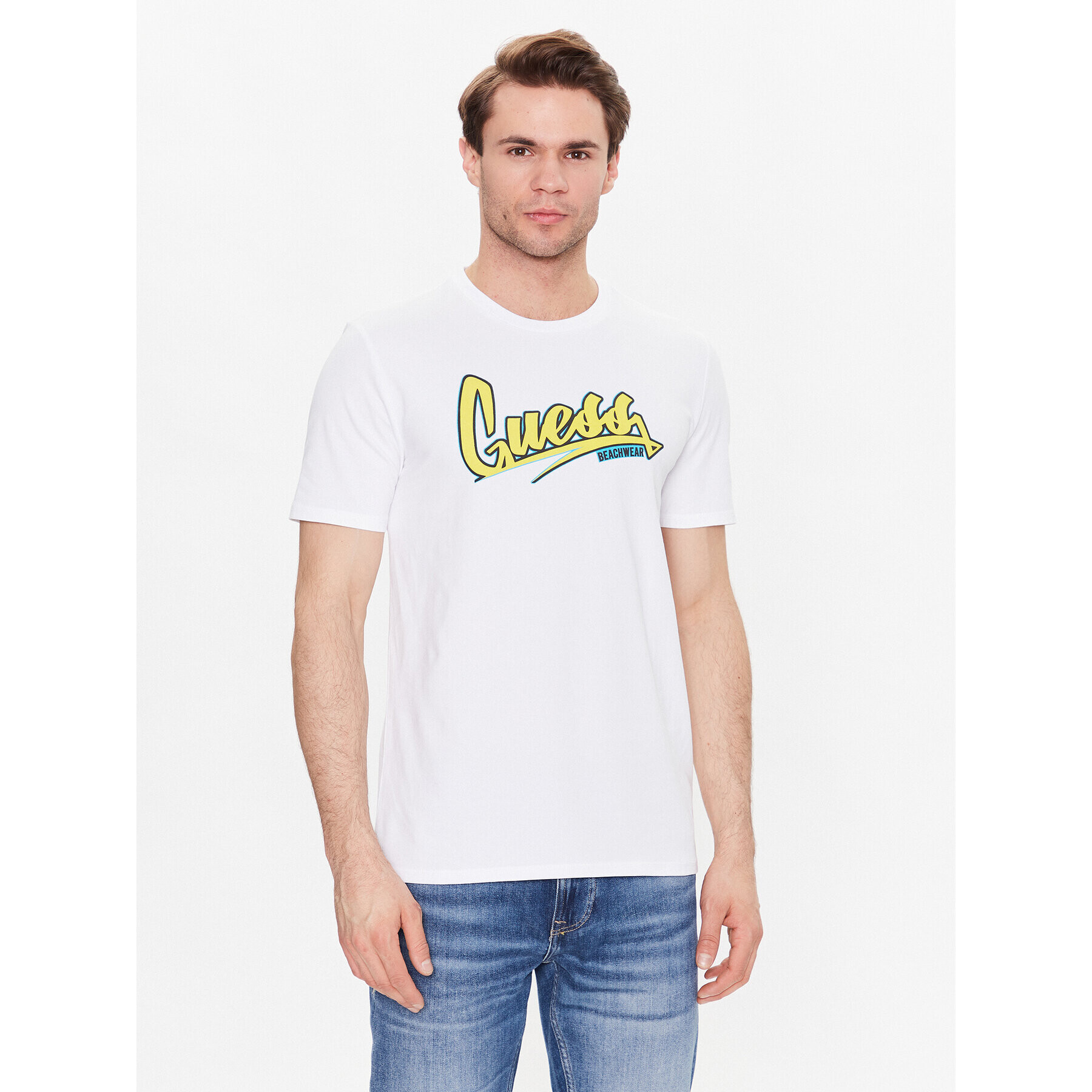 Guess T-Shirt F3GI10 J1314 Bílá Regular Fit - Pepit.cz