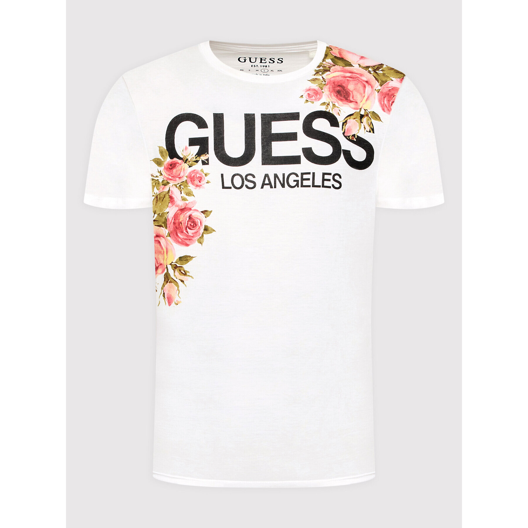 Guess T-Shirt Floral Logo M2BI75 K9RM3 Bílá Regular Fit - Pepit.cz