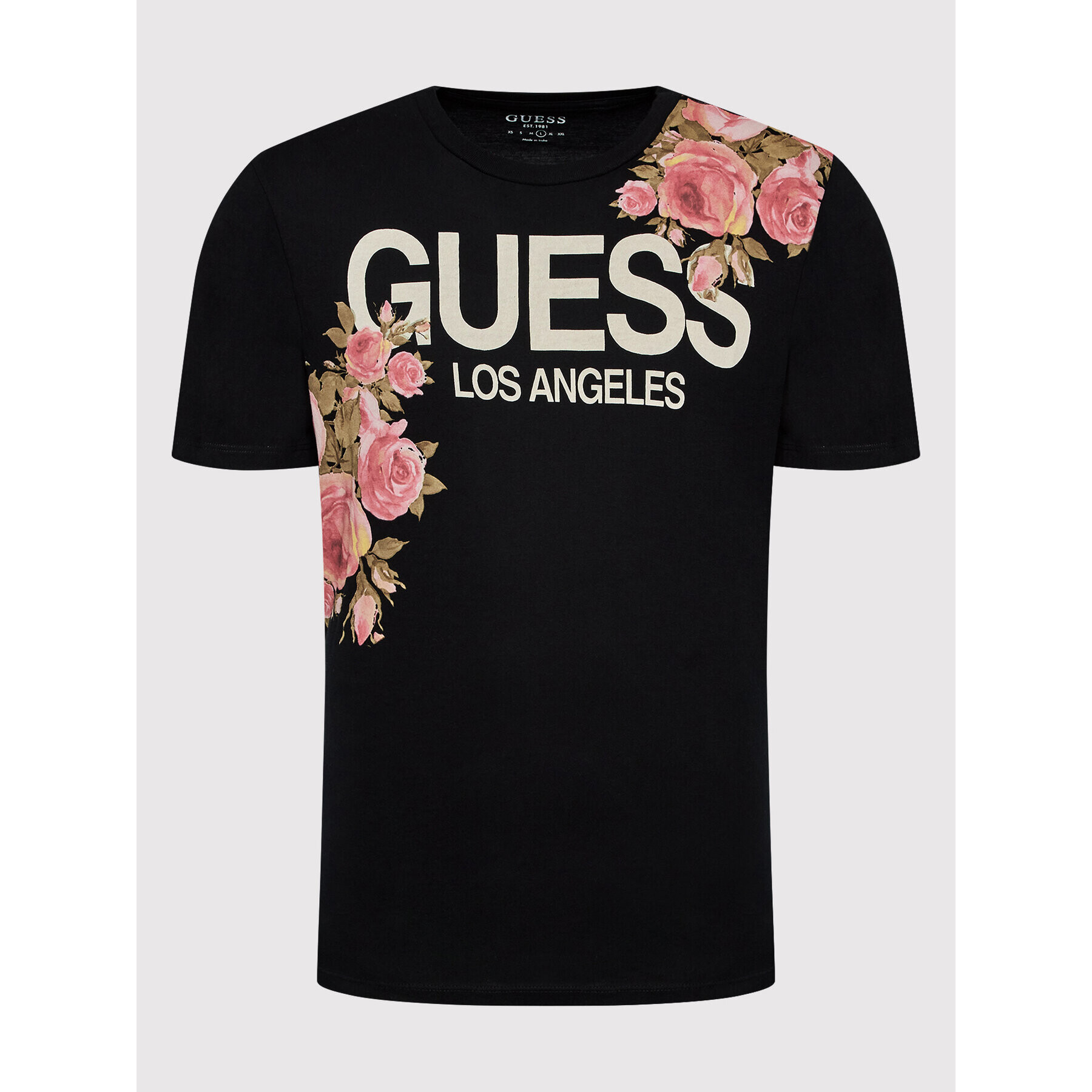 Guess T-Shirt Floral Logo M2BI75 K9RM3 Černá Regular Fit - Pepit.cz