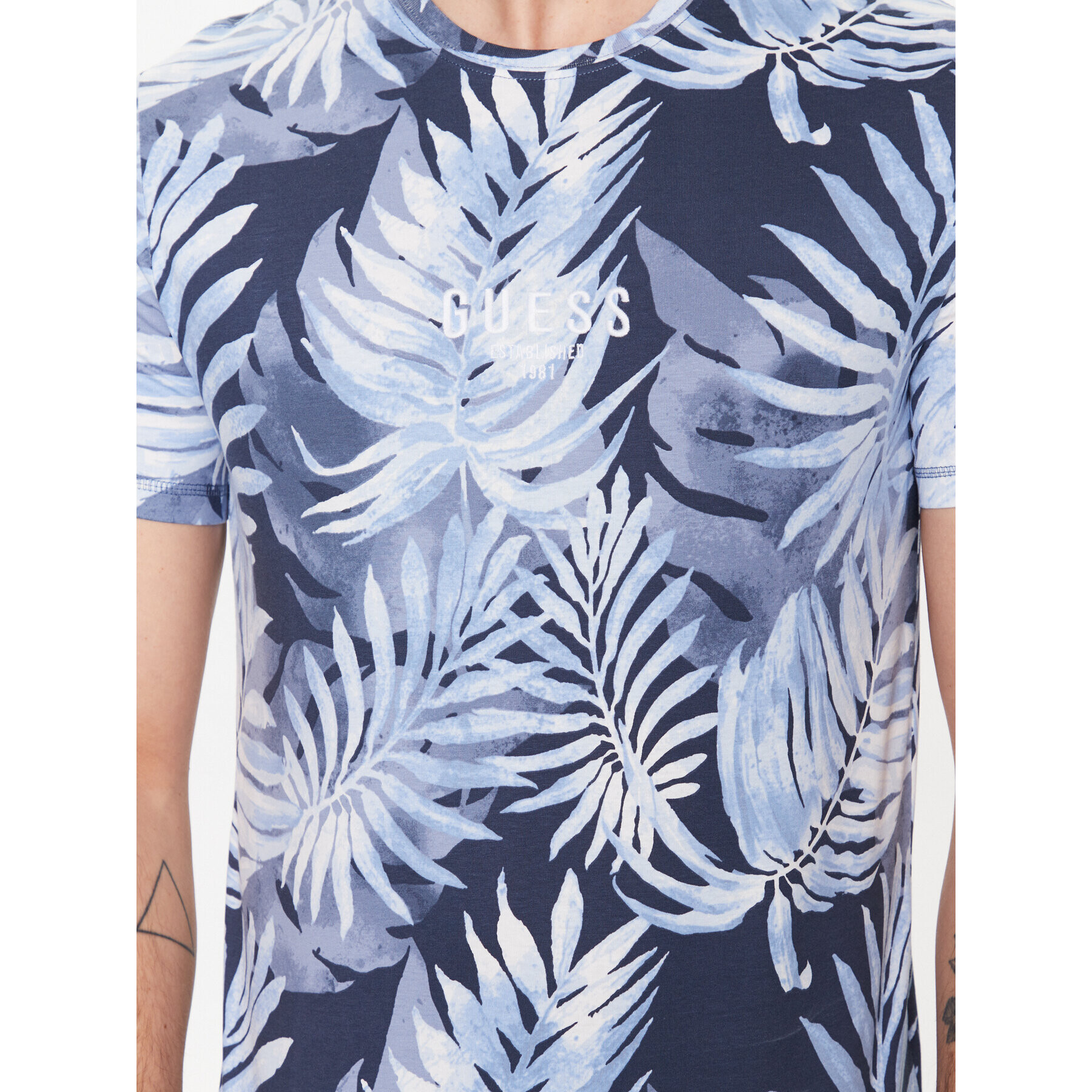 Guess T-Shirt Foliage M3GI27 I3Z14 Tmavomodrá Slim Fit - Pepit.cz