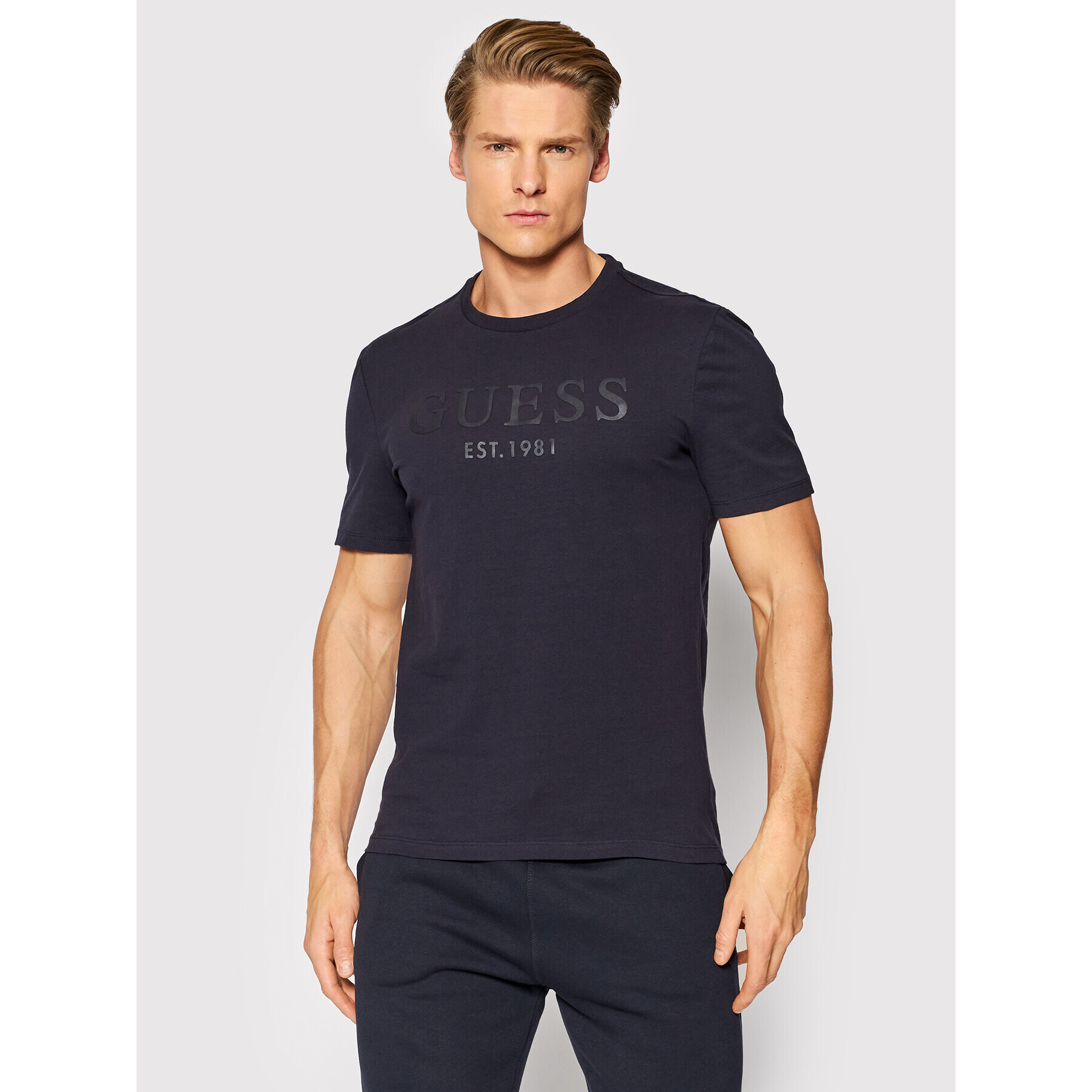 Guess T-Shirt Gammy M2RI29 J1311 Tmavomodrá Slim Fit - Pepit.cz