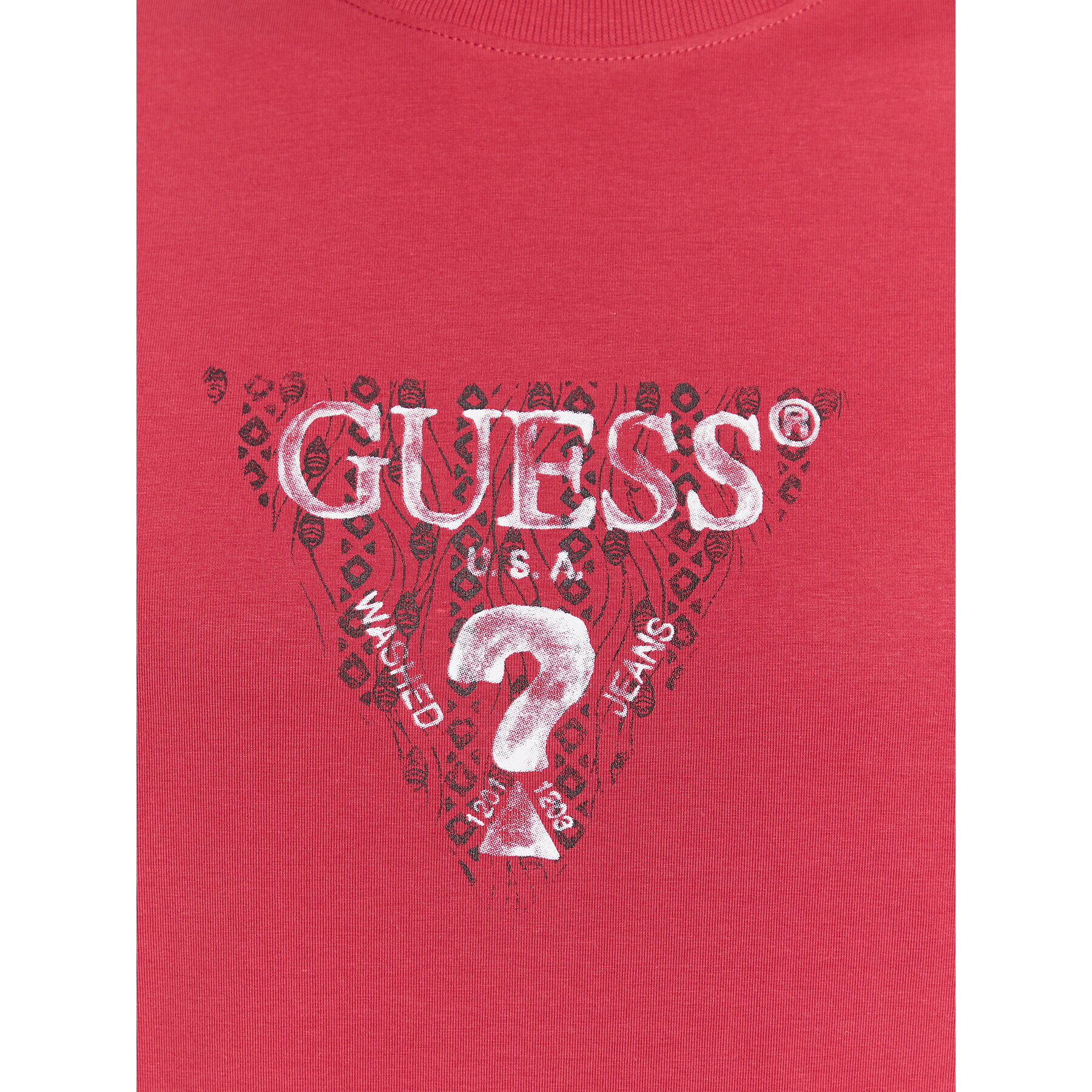 Guess T-Shirt Geo Triangle M3GI23 J1314 Bordó Slim Fit - Pepit.cz