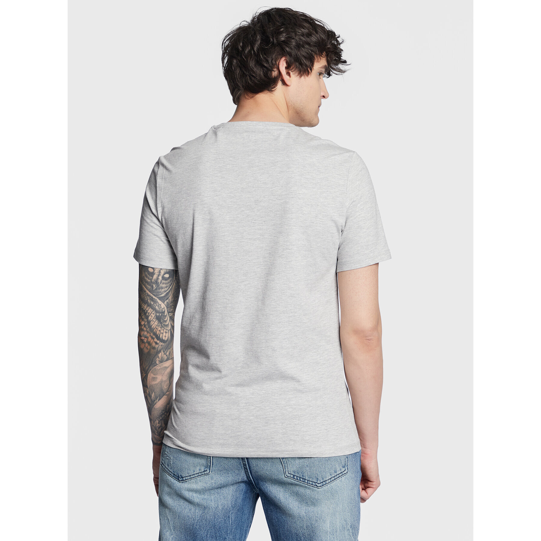 Guess T-Shirt Geo Triangle M3GI23 J1314 Šedá Slim Fit - Pepit.cz