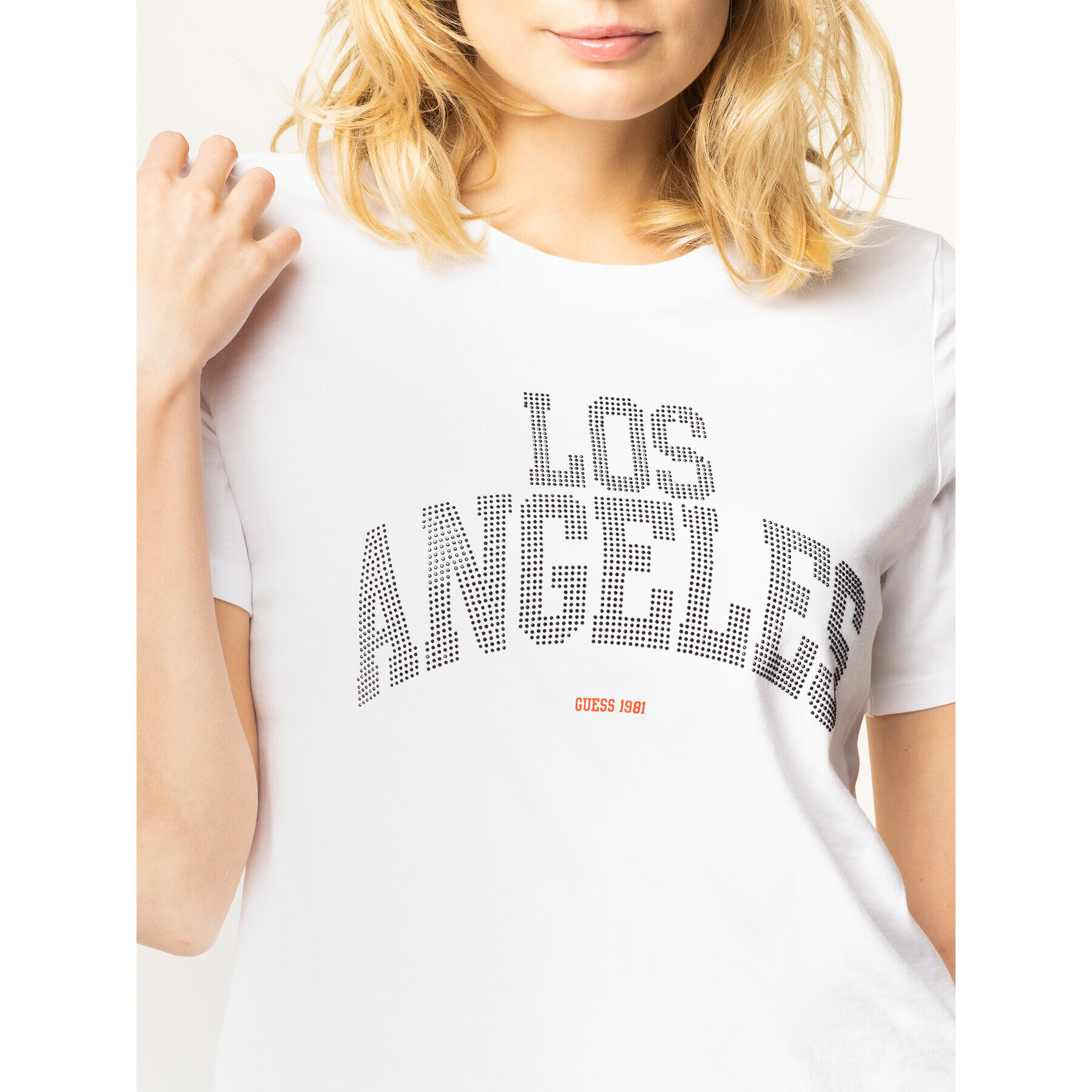 Guess T-Shirt Glam La Tee W01I89 R5JK0 Bílá Regular Fit - Pepit.cz