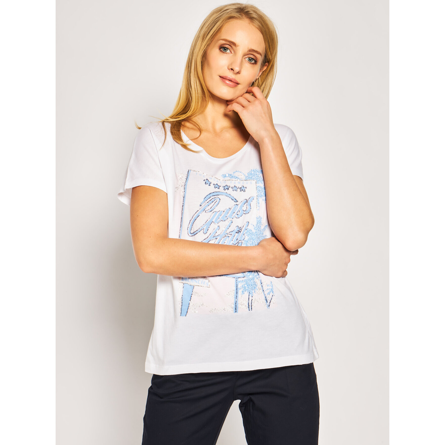 Guess T-Shirt Glamour Tee W0GI50 K46D0 Bílá Regular Fit - Pepit.cz