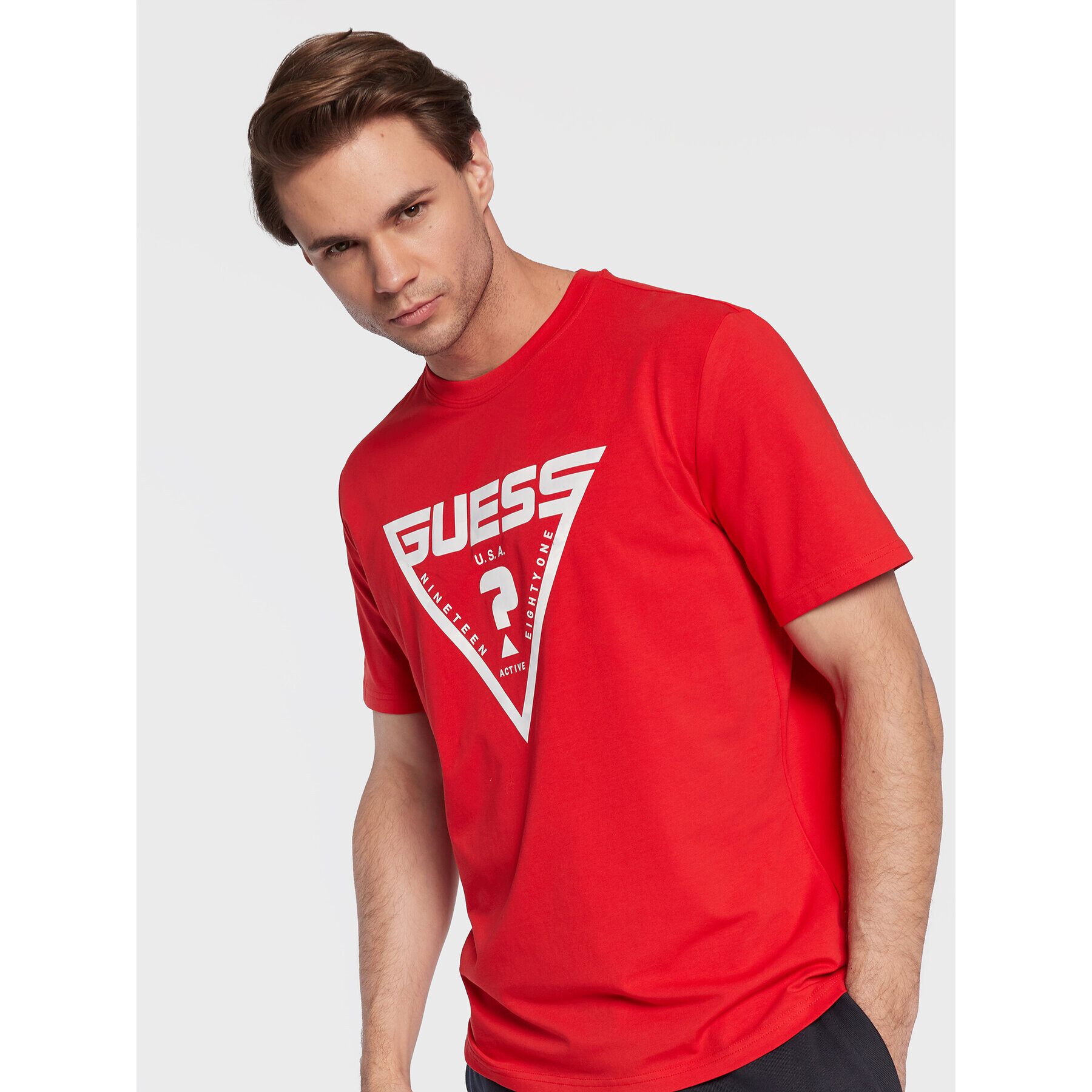 Guess T-Shirt Hardy Z2BI07 J1314 Červená Regular Fit - Pepit.cz