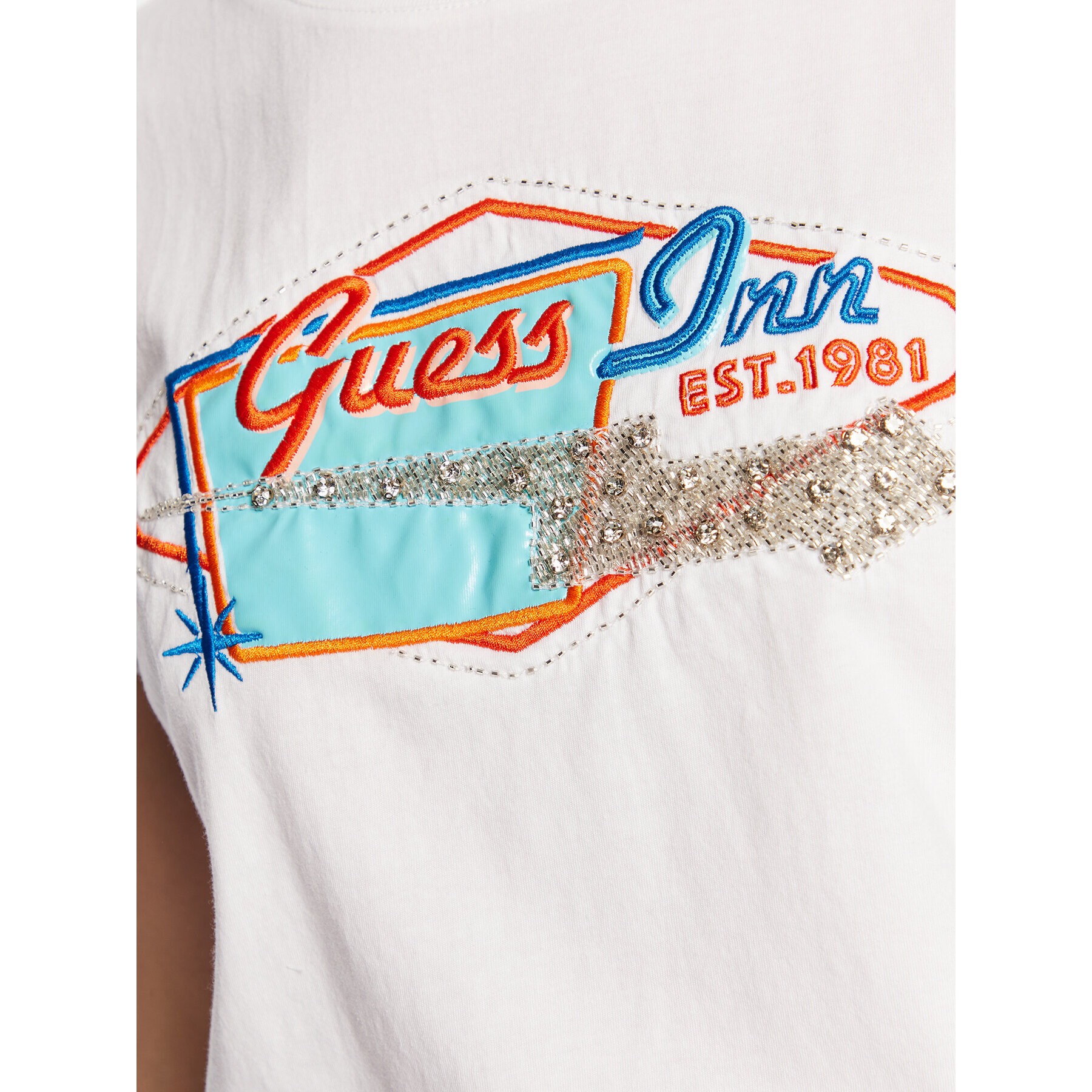 Guess T-Shirt Hotel W3GI26 JA914 Bílá Regular Fit - Pepit.cz