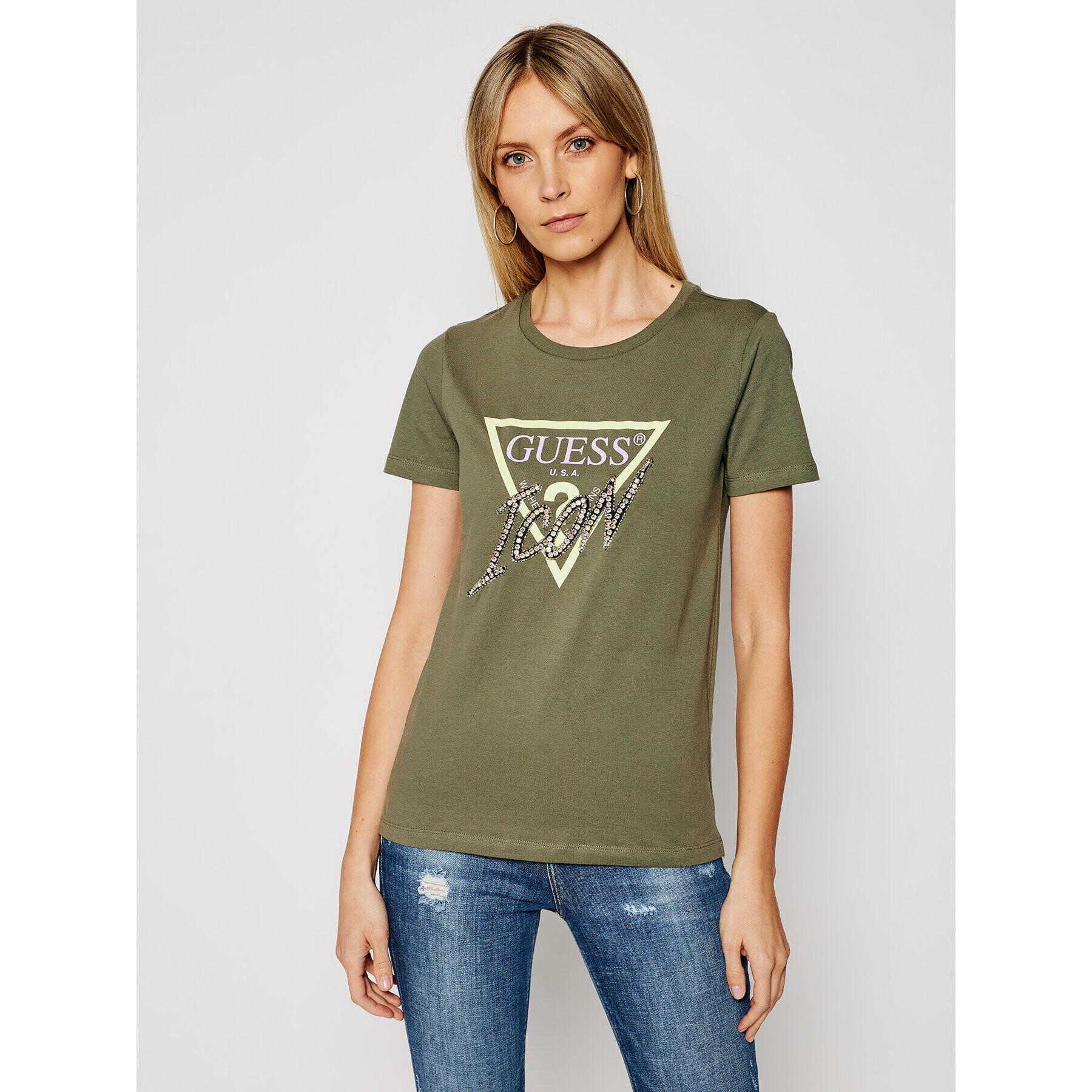 Guess T-Shirt Icon Tee W1RI25 I3Z00 Zelená Regular Fit - Pepit.cz