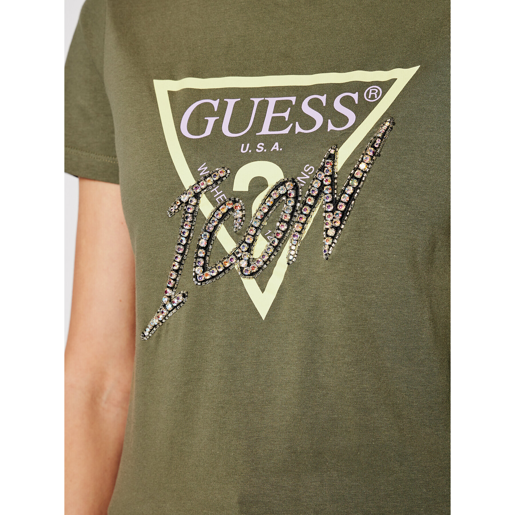 Guess T-Shirt Icon Tee W1RI25 I3Z00 Zelená Regular Fit - Pepit.cz