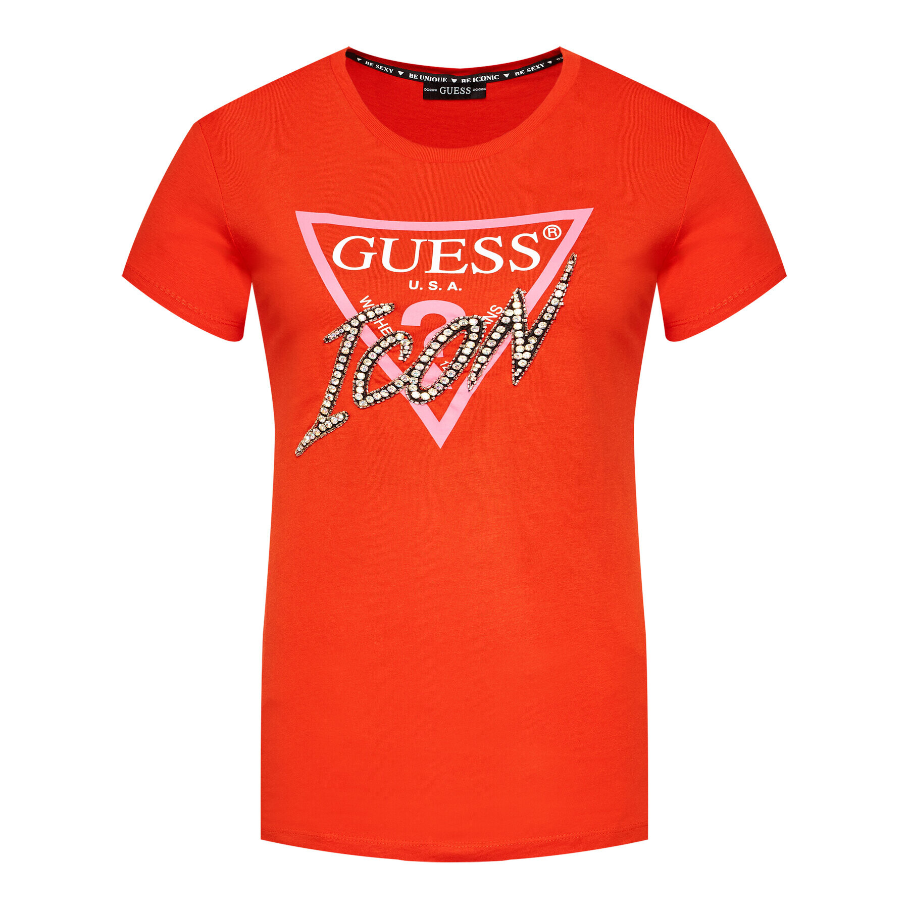 Guess T-Shirt Icon W1RI25 I3Z00 Červená Regular Fit - Pepit.cz