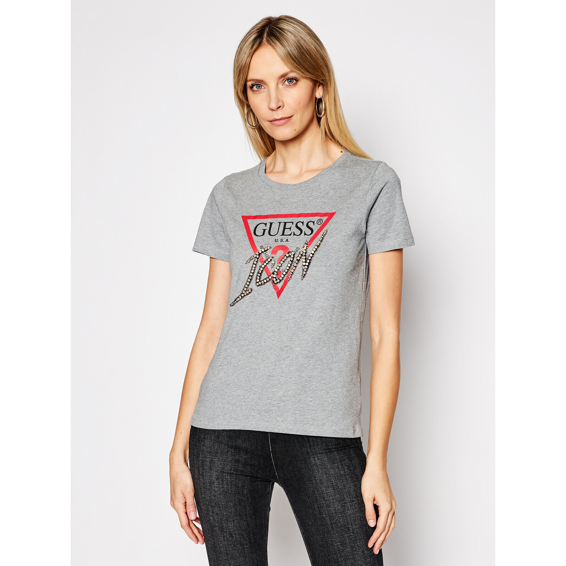 Guess T-Shirt Icon W1RI25 I3Z00 Šedá Regular Fit - Pepit.cz