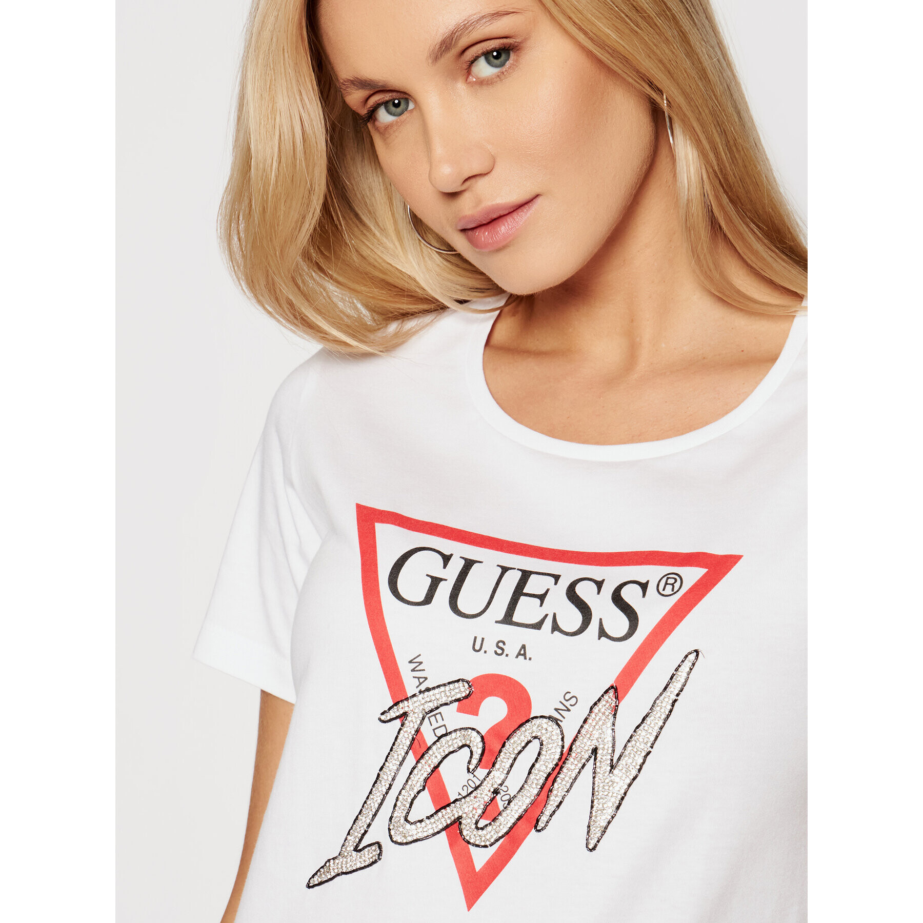 Guess T-Shirt Icon W1YI0Y I3Z00 Bílá Regular Fit - Pepit.cz