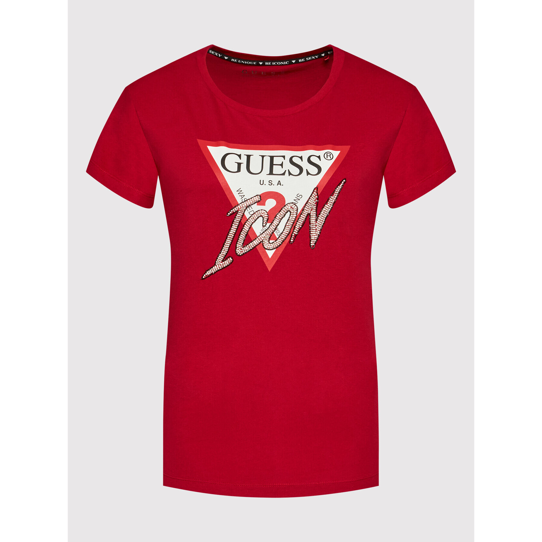 Guess T-Shirt Icon W1YI0Y I3Z00 Červená Regular Fit - Pepit.cz