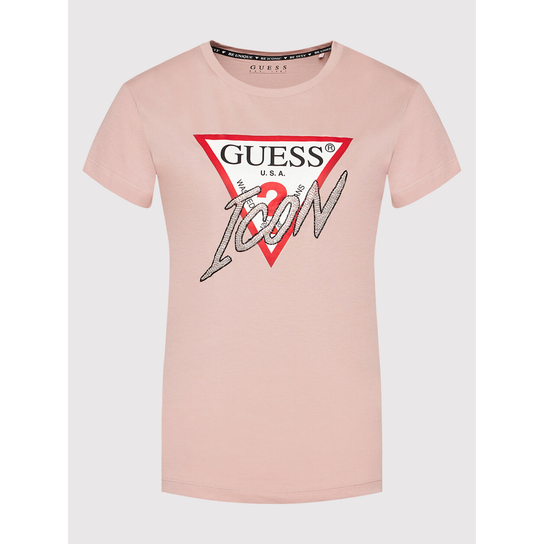 Guess T-Shirt Icon W1YI0Y I3Z00 Růžová Regular Fit - Pepit.cz