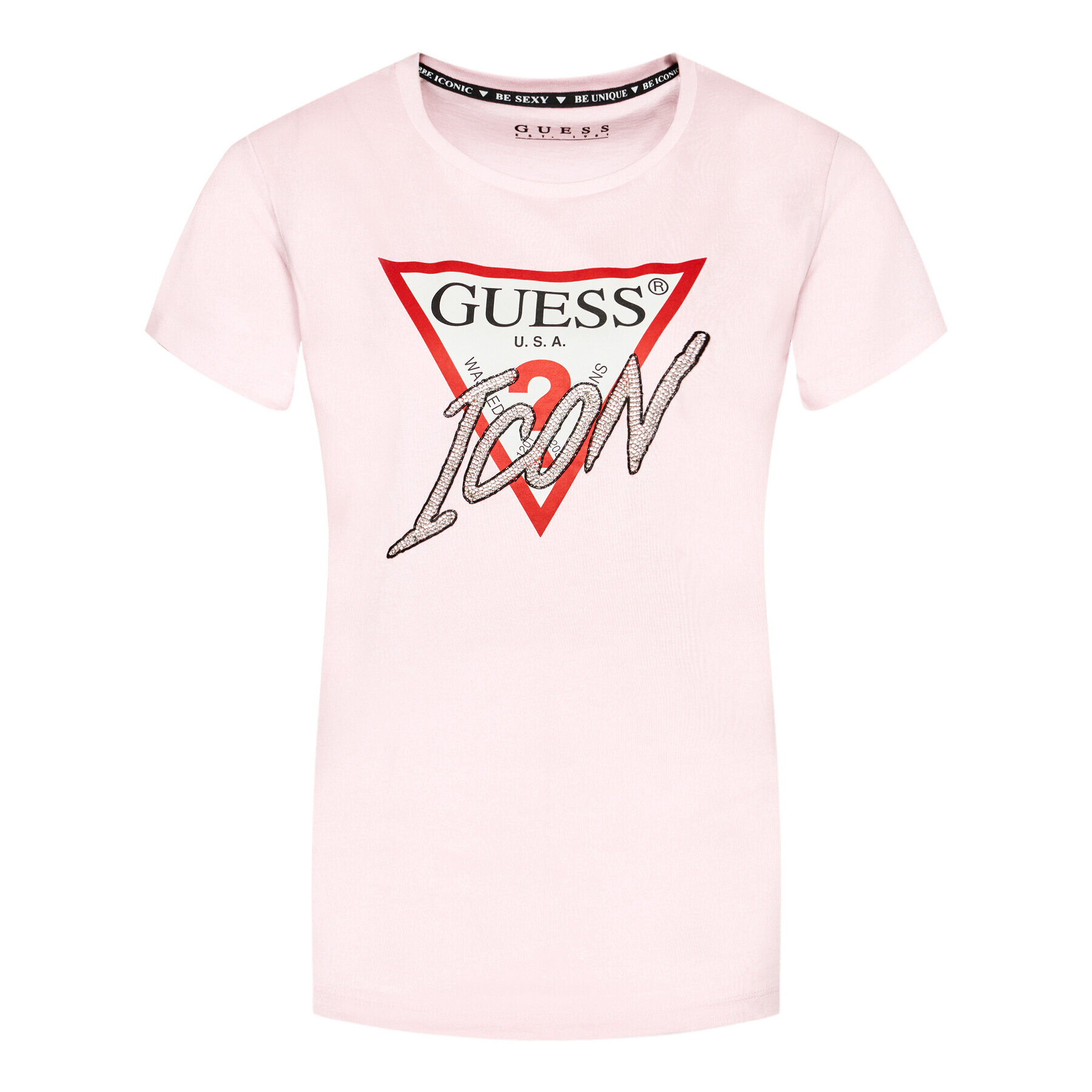 Guess T-Shirt Icon W1YI0Y I3Z00 Růžová Regular Fit - Pepit.cz