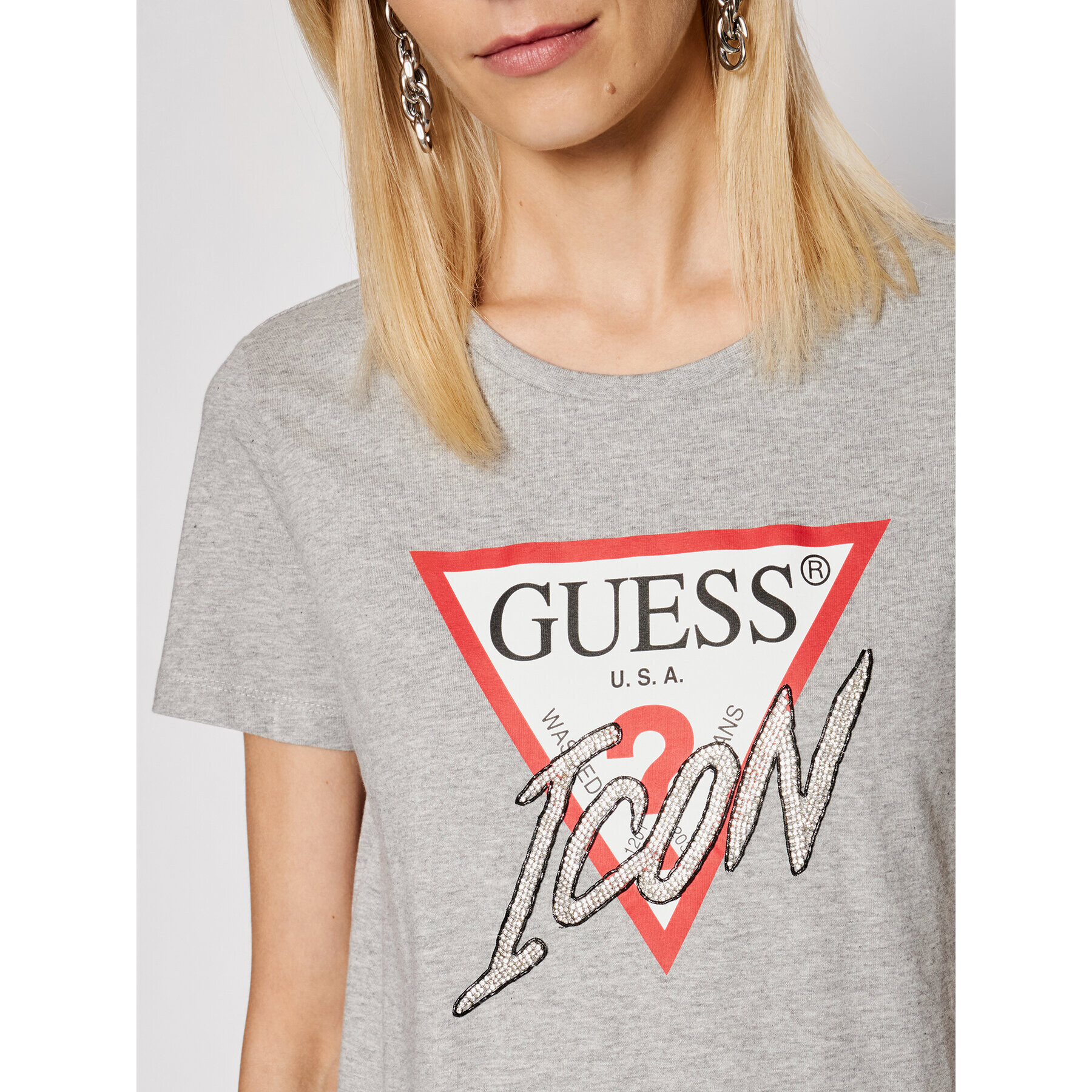 Guess T-Shirt Icon W1YI0Y I3Z00 Šedá Regular Fit - Pepit.cz