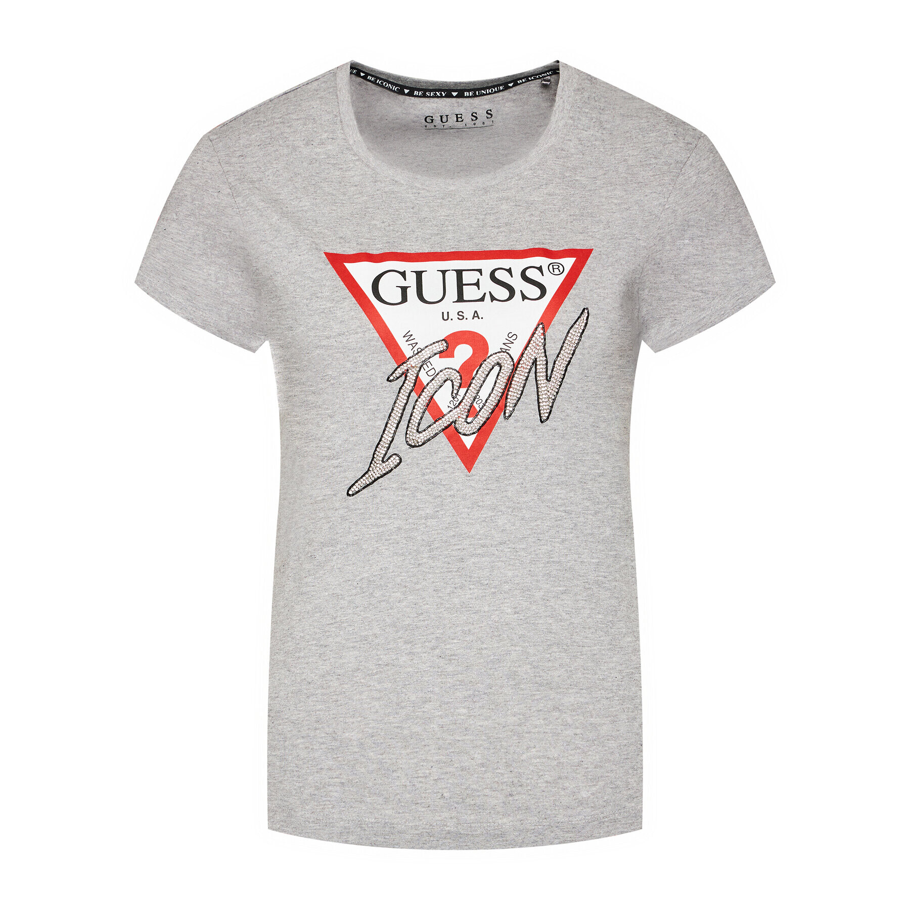 Guess T-Shirt Icon W1YI0Y I3Z00 Šedá Regular Fit - Pepit.cz