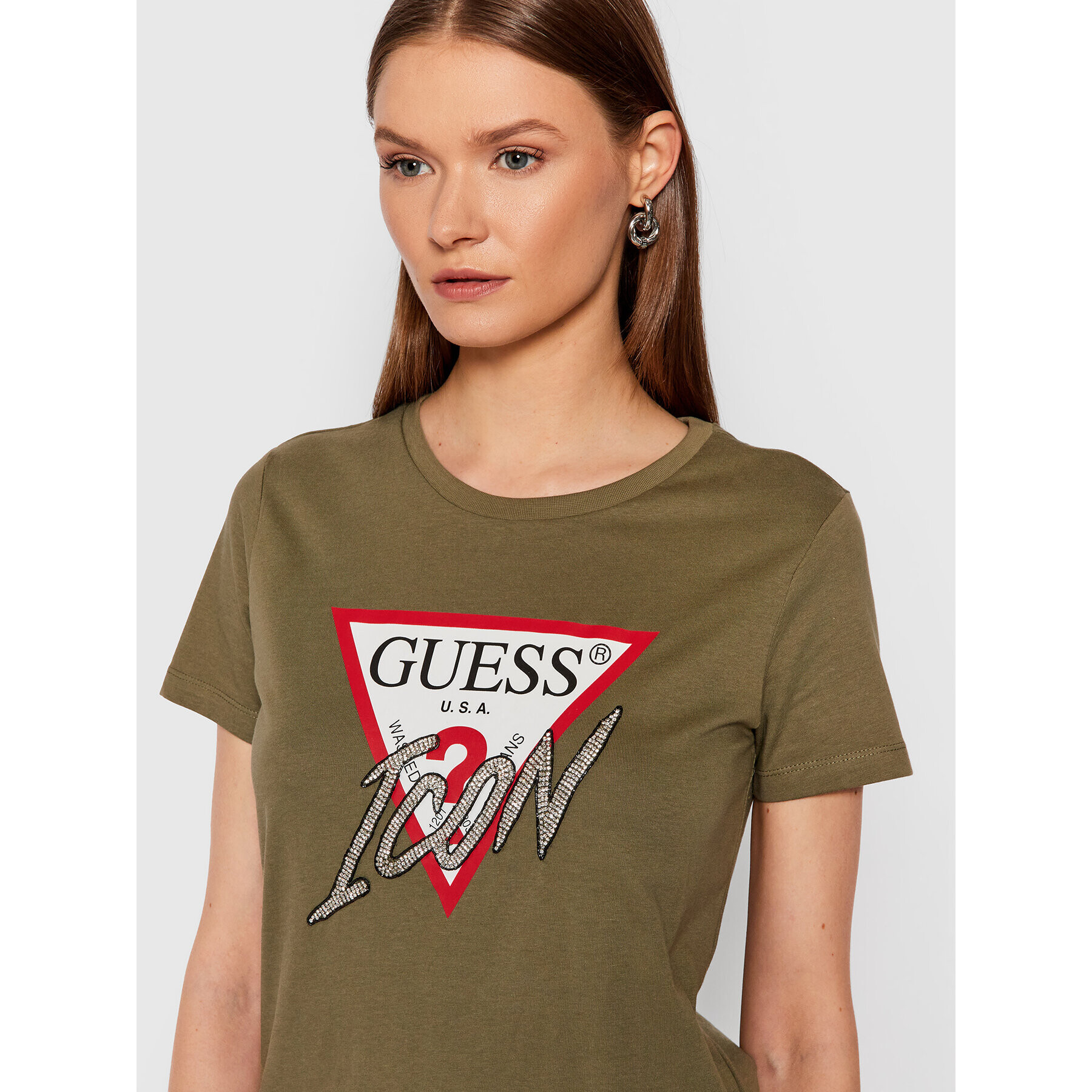 Guess T-Shirt Icon W1YI0Y I3Z00 Zelená Regular Fit - Pepit.cz