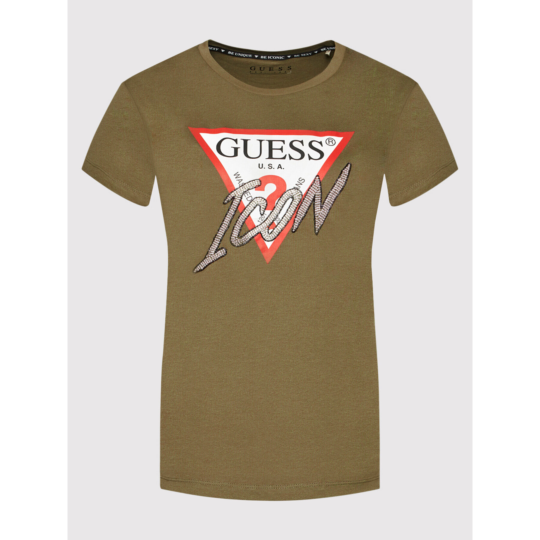 Guess T-Shirt Icon W1YI0Y I3Z00 Zelená Regular Fit - Pepit.cz