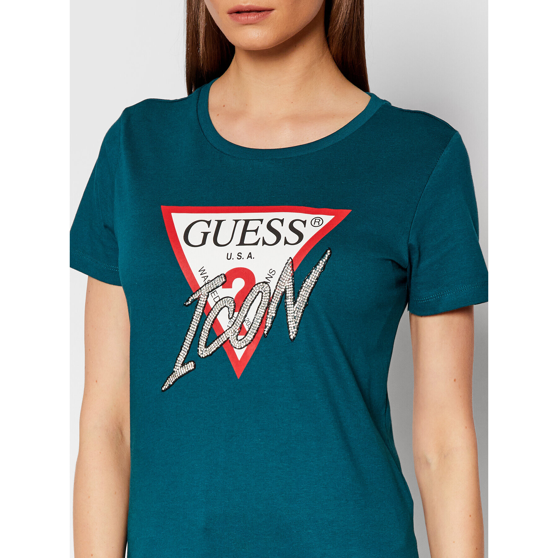 Guess T-Shirt Icon W1YI0Y I3Z00 Zelená Regular Fit - Pepit.cz