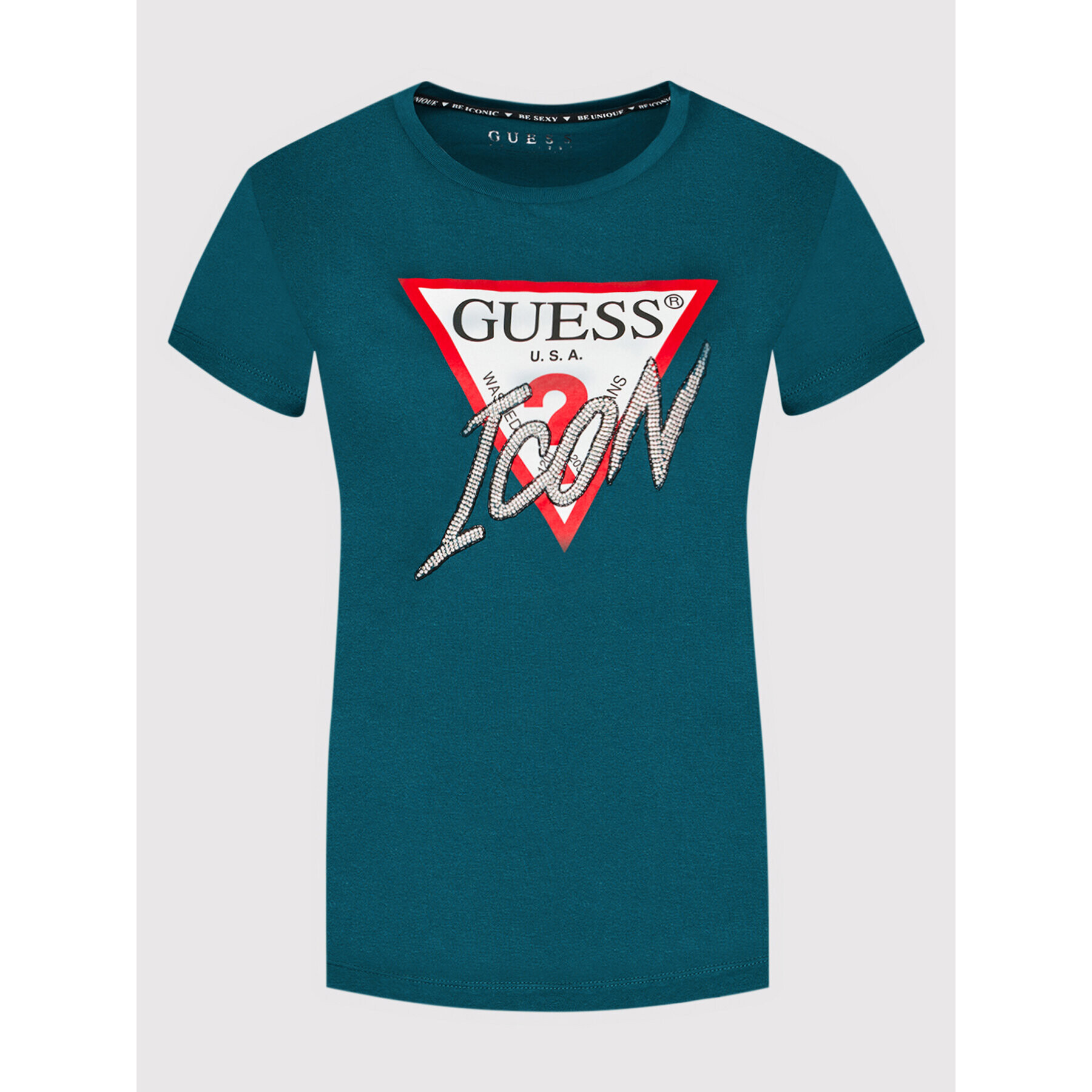 Guess T-Shirt Icon W1YI0Y I3Z00 Zelená Regular Fit - Pepit.cz