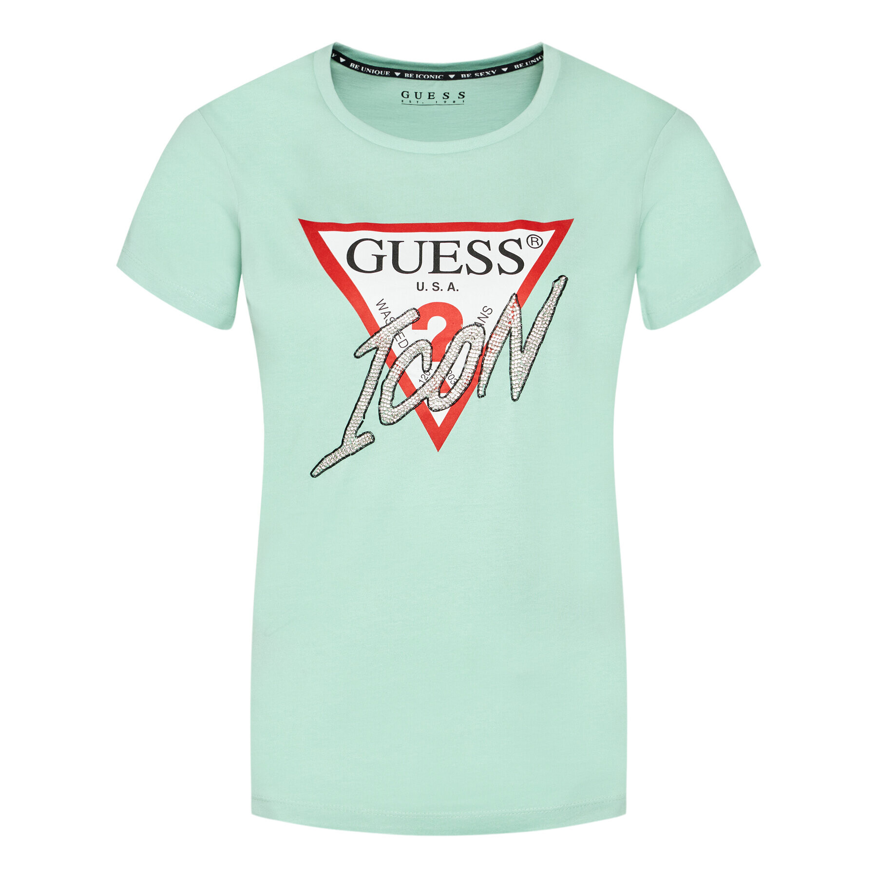 Guess T-Shirt Icon W1YI0Y I3Z00 Zelená Regular Fit - Pepit.cz