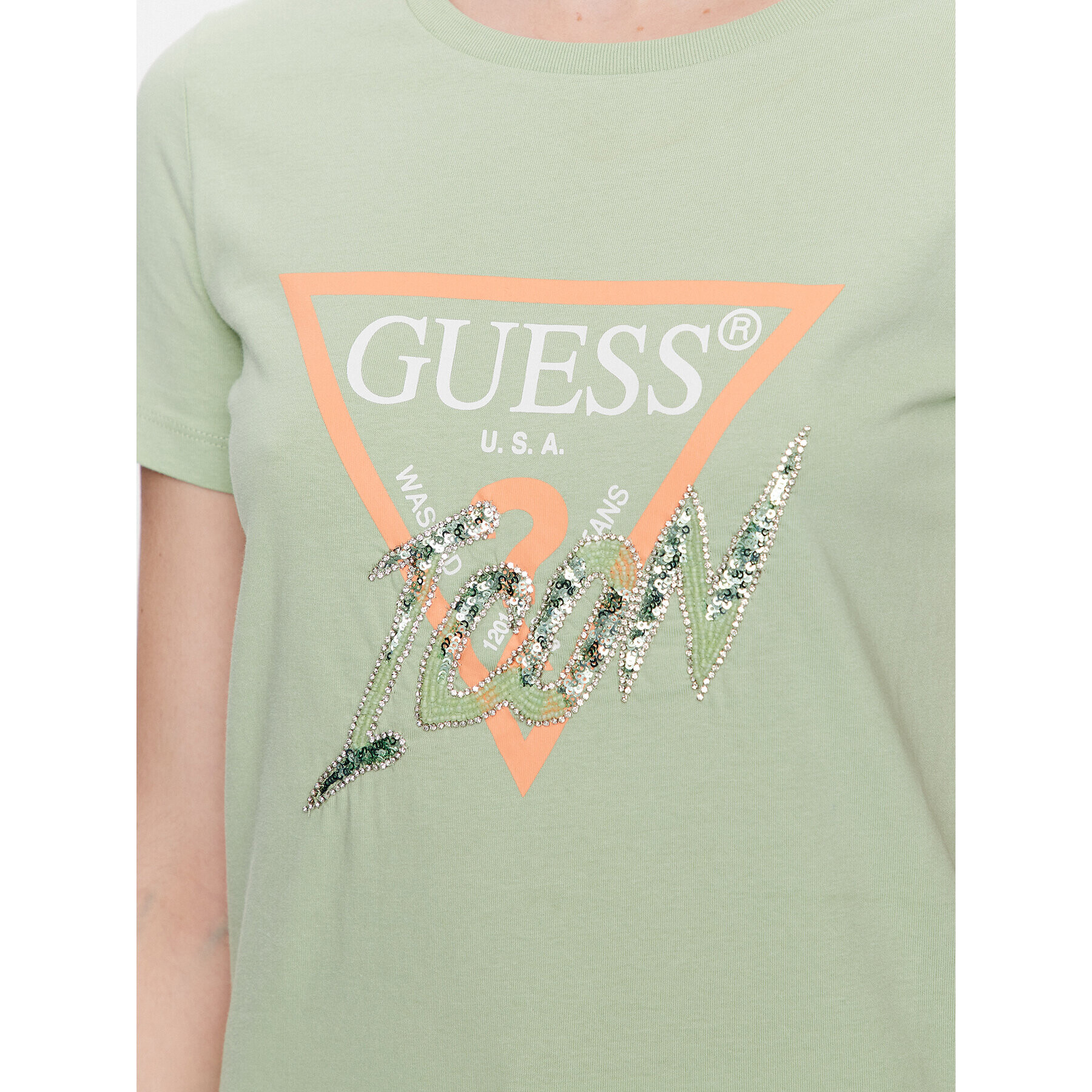 Guess T-Shirt Icon W3GI46 I3Z14 Zelená Regular Fit - Pepit.cz