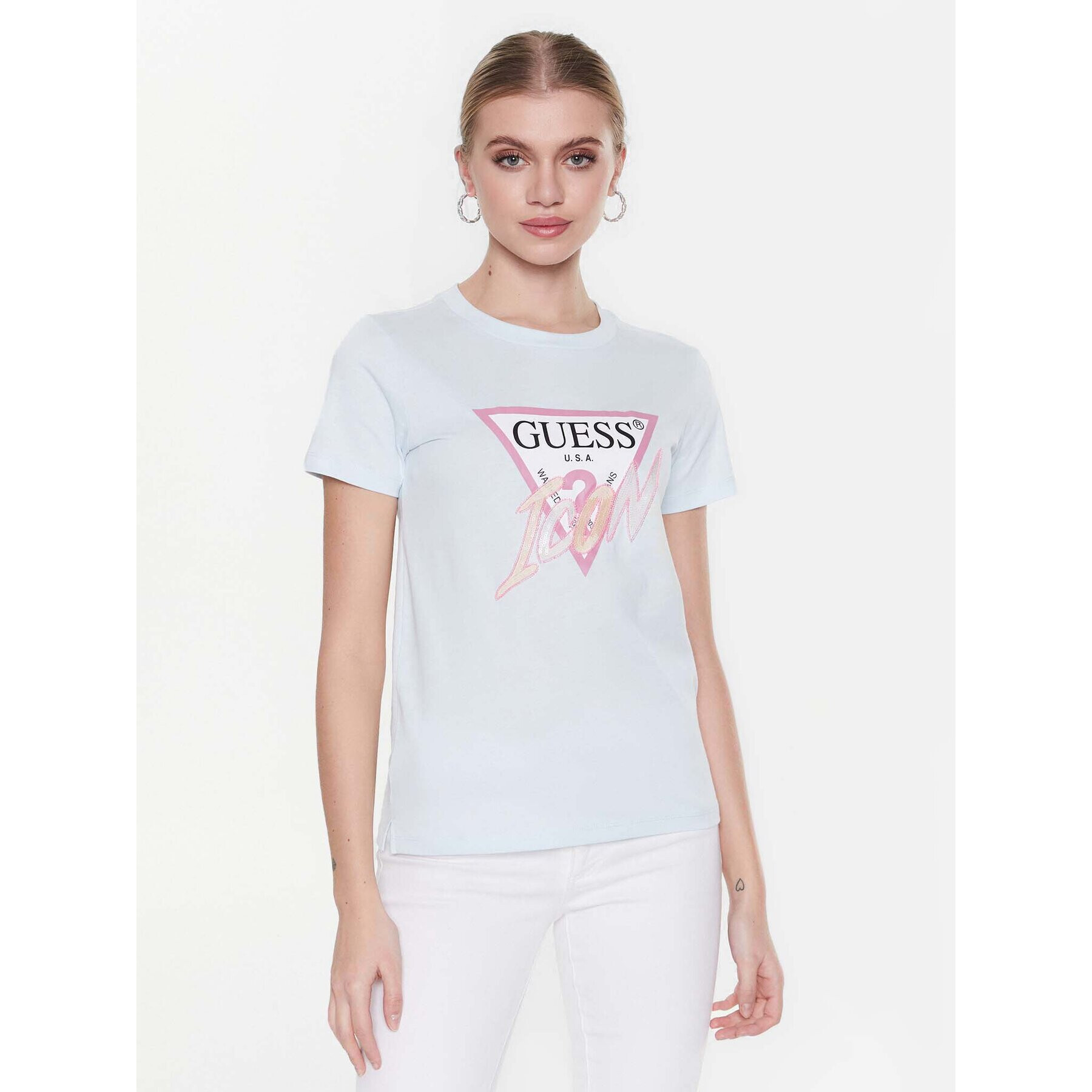 Guess T-Shirt Icon W3RI12 I3Z14 Modrá Regular Fit - Pepit.cz