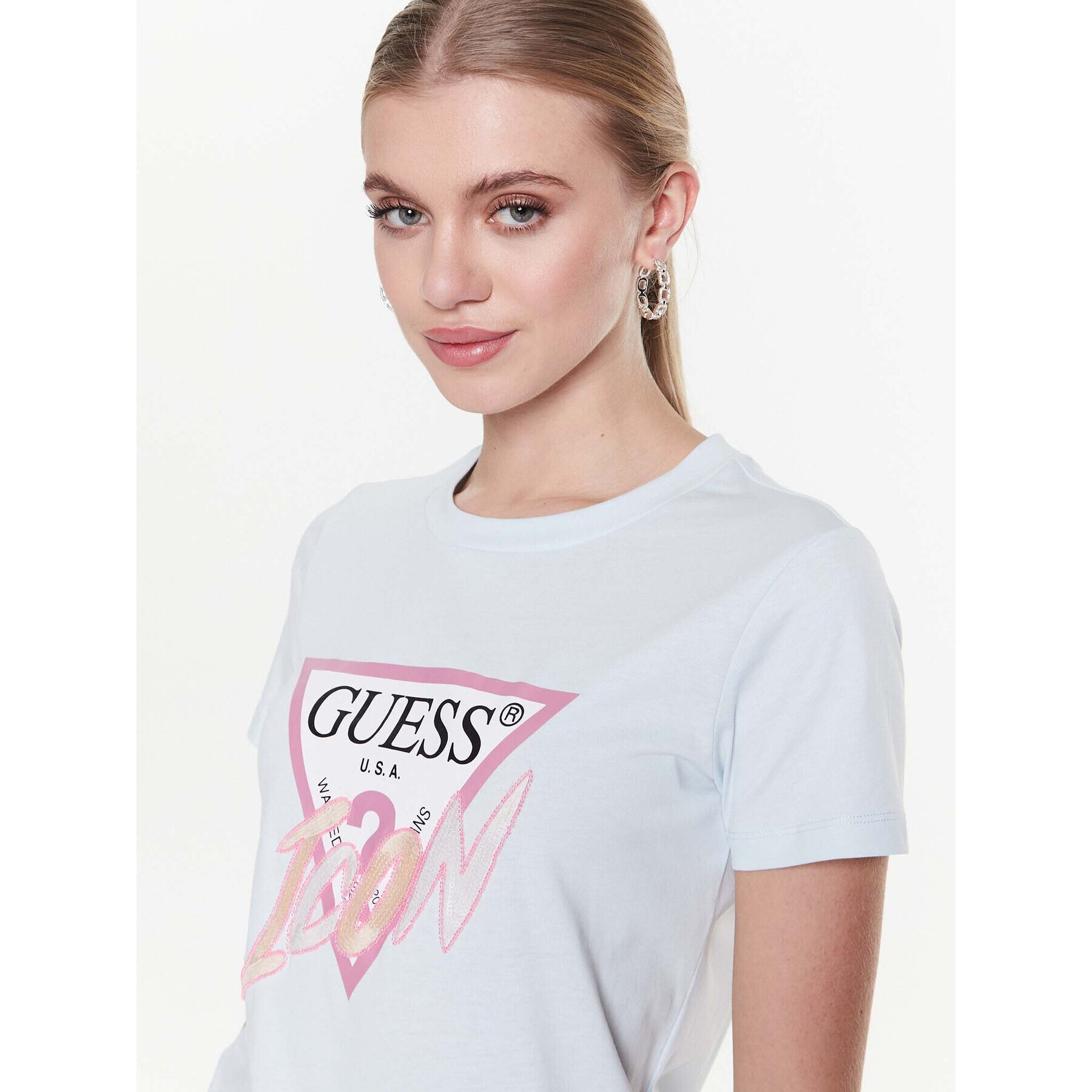 Guess T-Shirt Icon W3RI12 I3Z14 Modrá Regular Fit - Pepit.cz