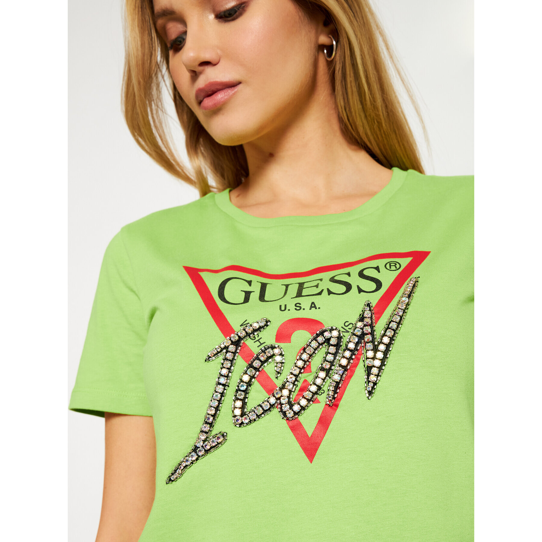 Guess T-Shirt Iconic Tee W1RI25 I3Z00 Zelená Regular Fit - Pepit.cz