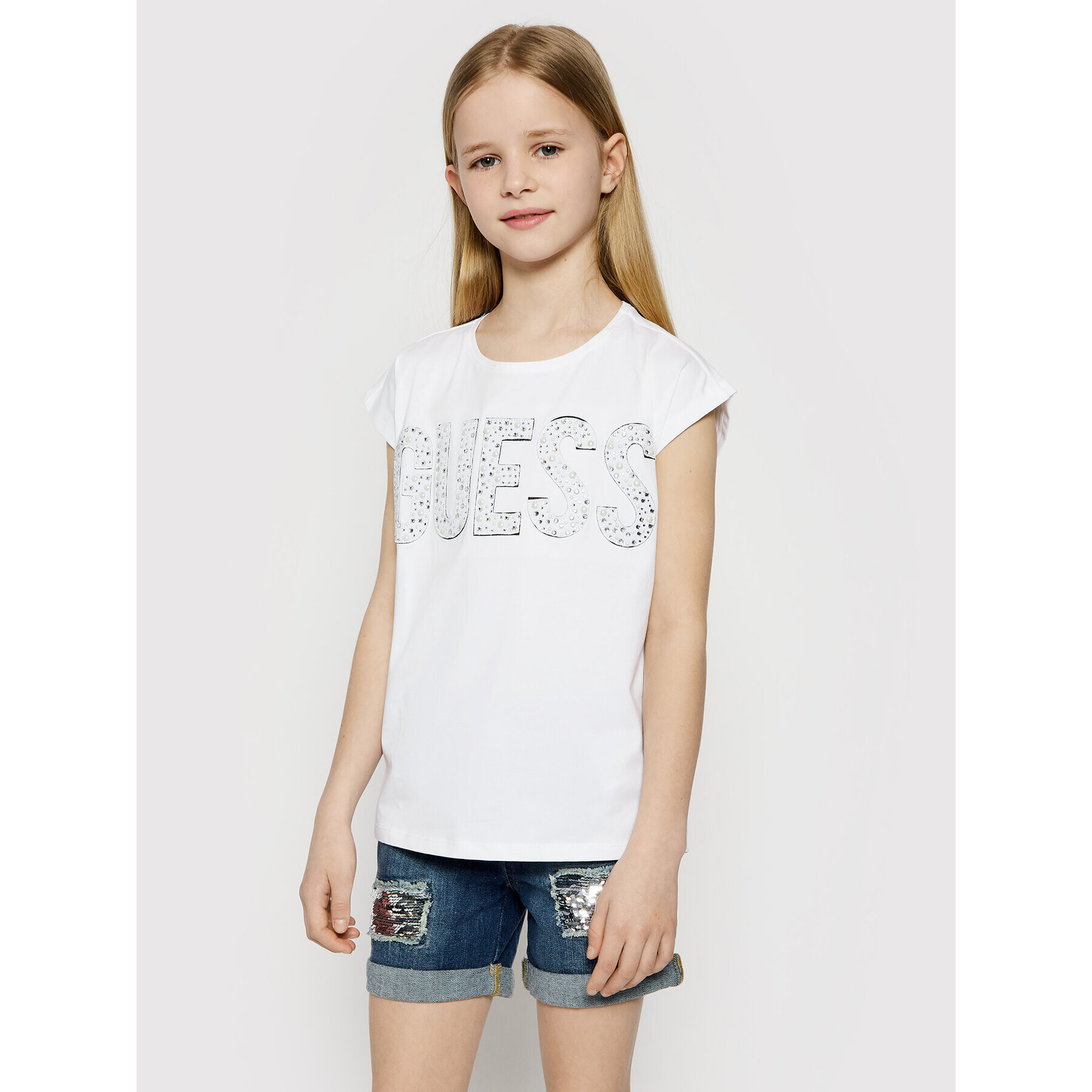 Guess T-Shirt J1RI34 K6YW1 Bílá Regular Fit - Pepit.cz